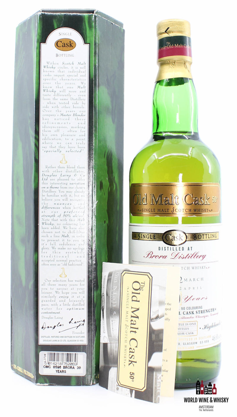 Brora 30 Years Old 1972 2002 - Old Malt Cask - Douglas Laing 46.6% - Closed Distillery (1 of 204) - WORLD WINE WHISKY 
