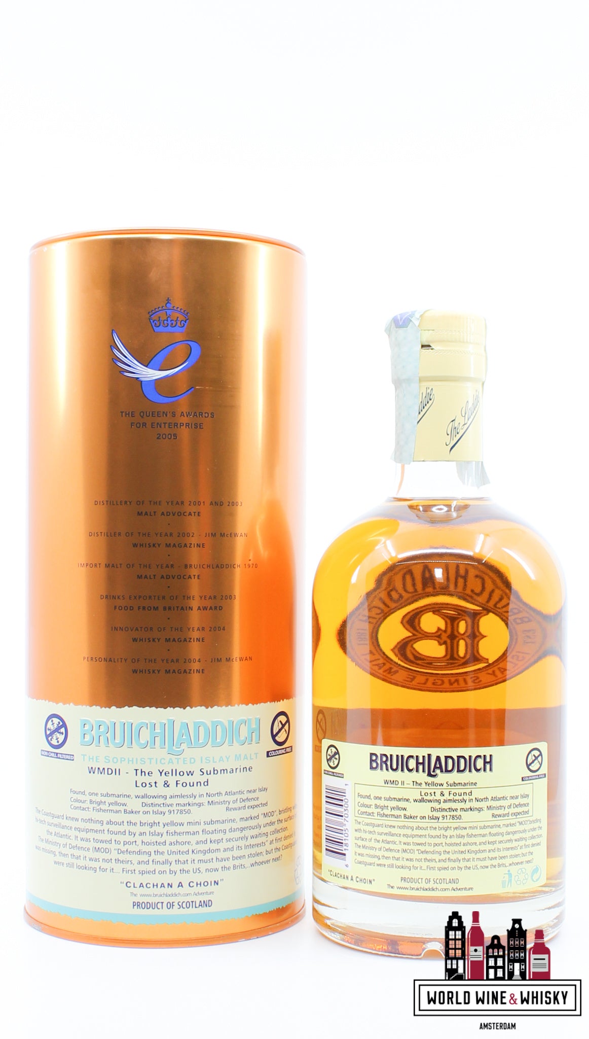 Bruichladdich 14 Years Old 1991 2007 - WMD II - The Yellow Submarine 46% - WORLD WINE WHISKY 