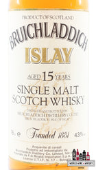 Bruichladdich 15 Years Old - "Islay" - F.lli Rinaldi importatori (import) 43% 75cl - WORLD WINE WHISKY 