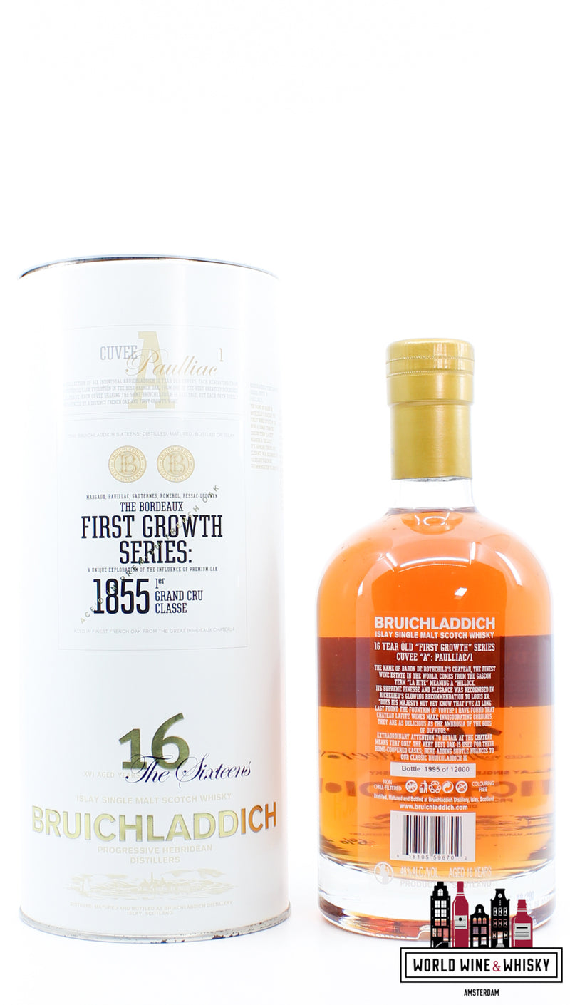 Bruichladdich 16 Years Old 2008 - Cuvee A - Pauillac - First Growth Series The Sixteens 46% (1 of 12000) - WORLD WINE WHISKY 