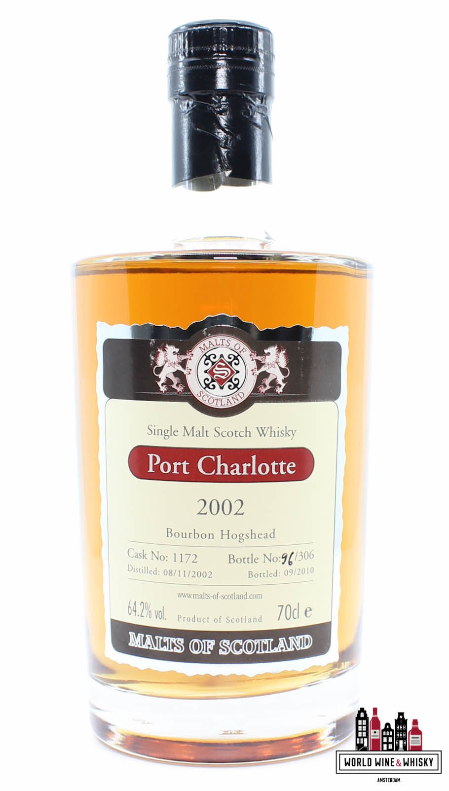 Bruichladdich 2002 2010 - Port Charlotte - Cask 1172 - Malts of Scotland 64.2% (1 of 306) - WORLD WINE WHISKY 