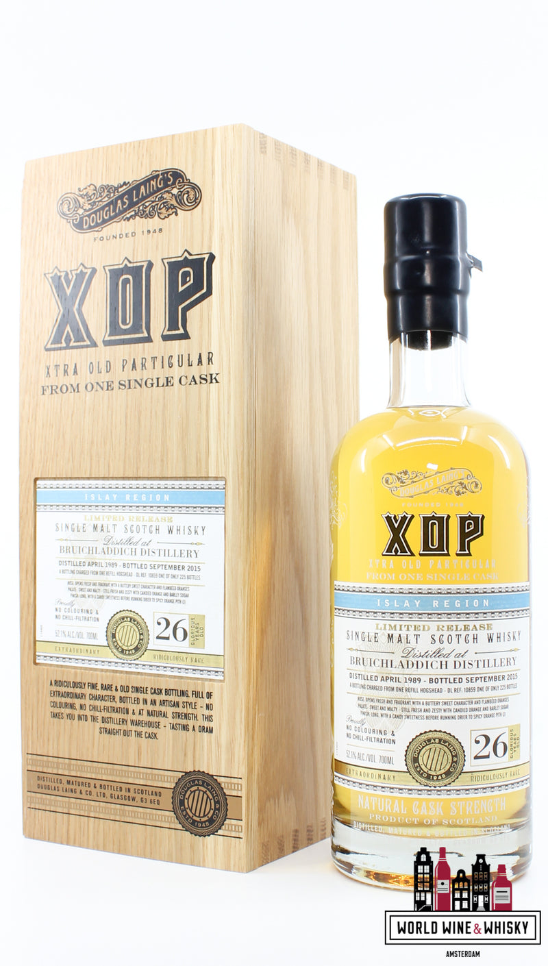 Bruichladdich 26 Years Old 1989 2015 - XOP Xtra Old Particular - Douglas Laing - Cask 10859 52.1% (1 of 225) - WORLD WINE WHISKY 