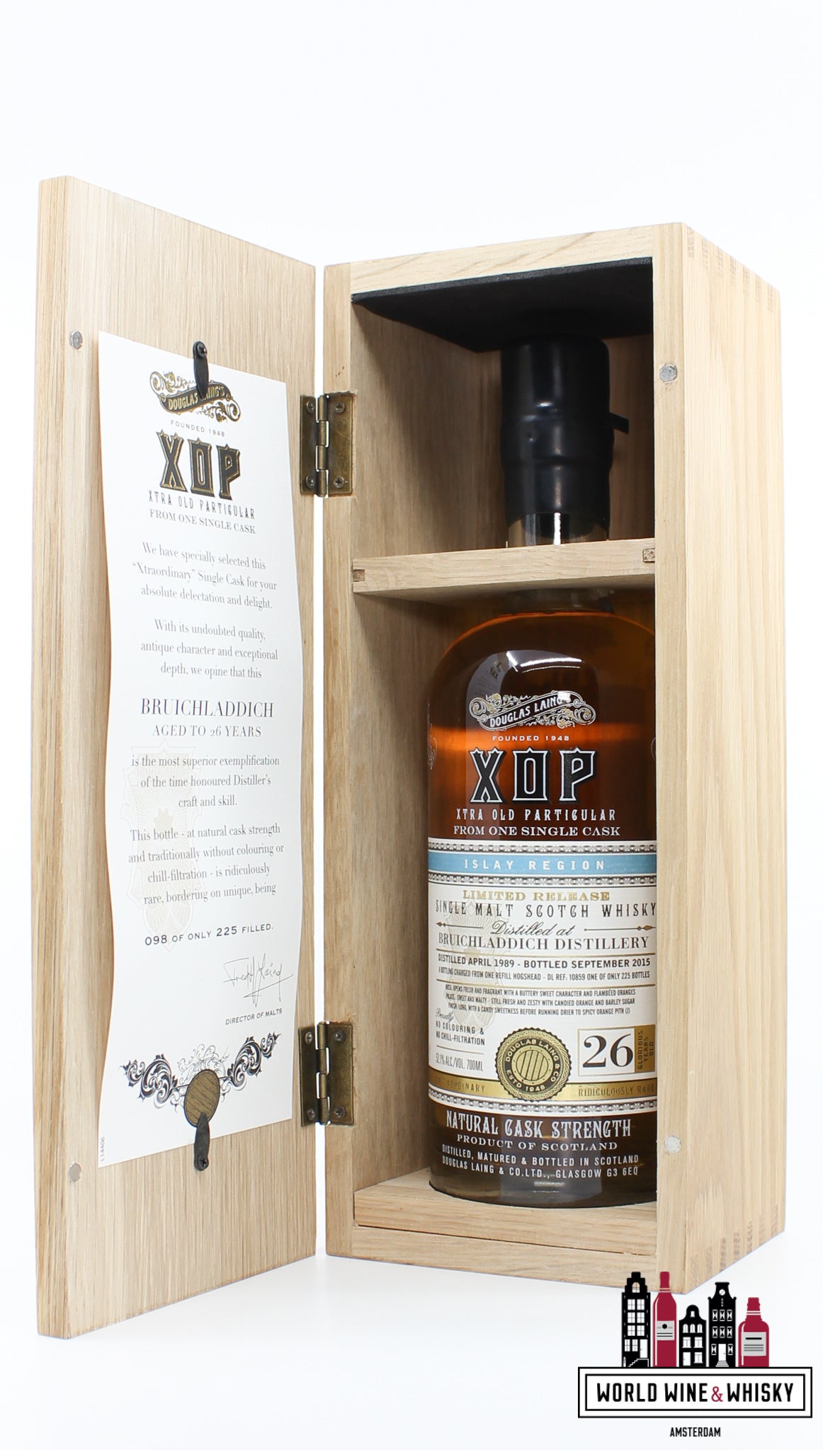 Bruichladdich 26 Years Old 1989 2015 - XOP Xtra Old Particular - Douglas Laing - Cask 10859 52.1% (1 of 225) - WORLD WINE WHISKY 