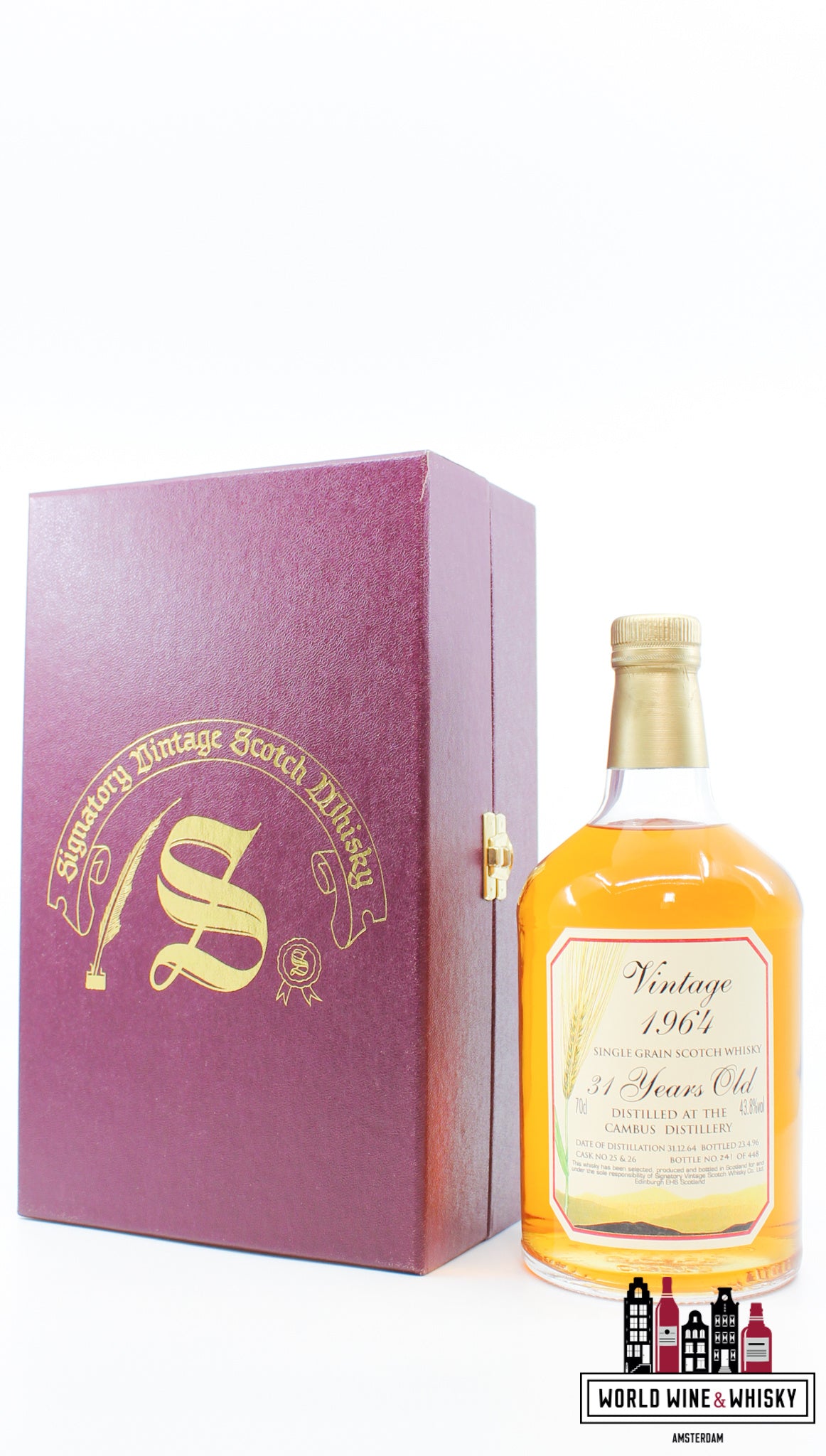 Cambus 31 Years Old 1964 1996 - Vintage Collection - Signatory Vintage - Cask 25+26 43.8% (1 of 448) - WORLD WINE WHISKY 