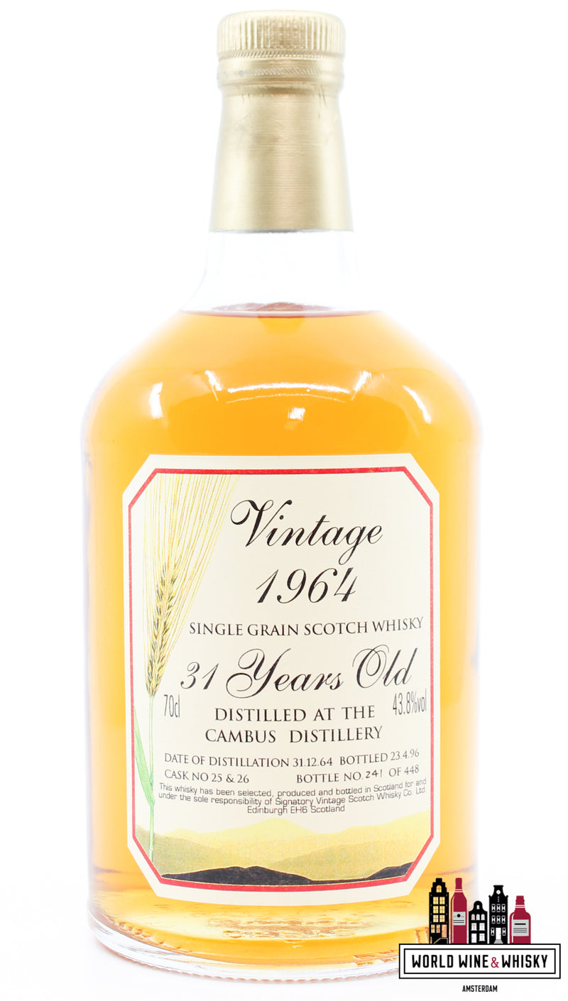 Cambus 31 Years Old 1964 1996 - Vintage Collection - Signatory Vintage - Cask 25+26 43.8% (1 of 448) - WORLD WINE WHISKY 