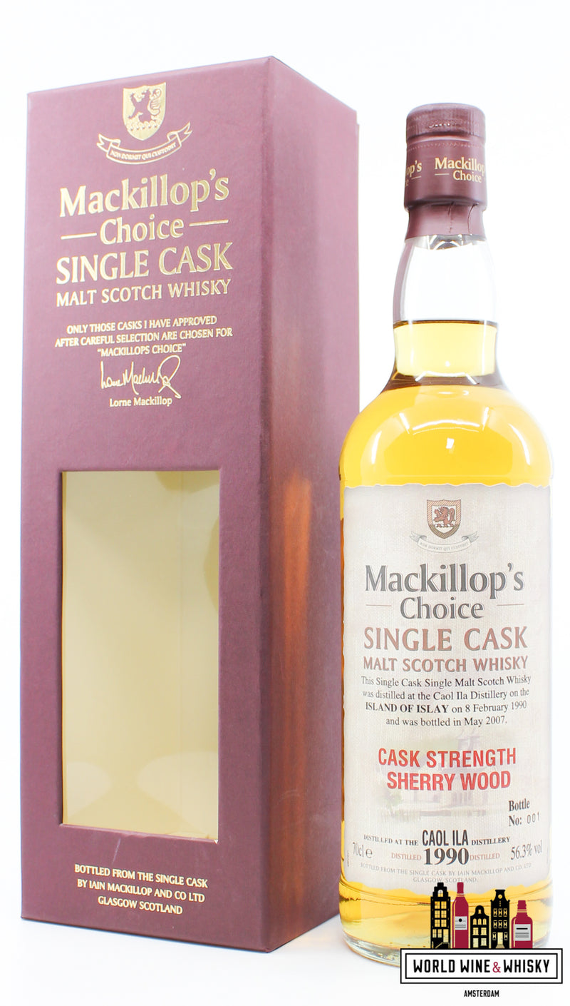 Caol Ila 17 Years Old 1990 2007 - Single Cask - Cask Strength - Mackillop's Choice 56.3% - WORLD WINE WHISKY 