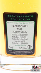 Caperdonich 19 Years Old 1992 2011 - Cask Strength Collection - Signatory Vintage - Cask 46238 57.3% (1 of 273) - WORLD WINE WHISKY 