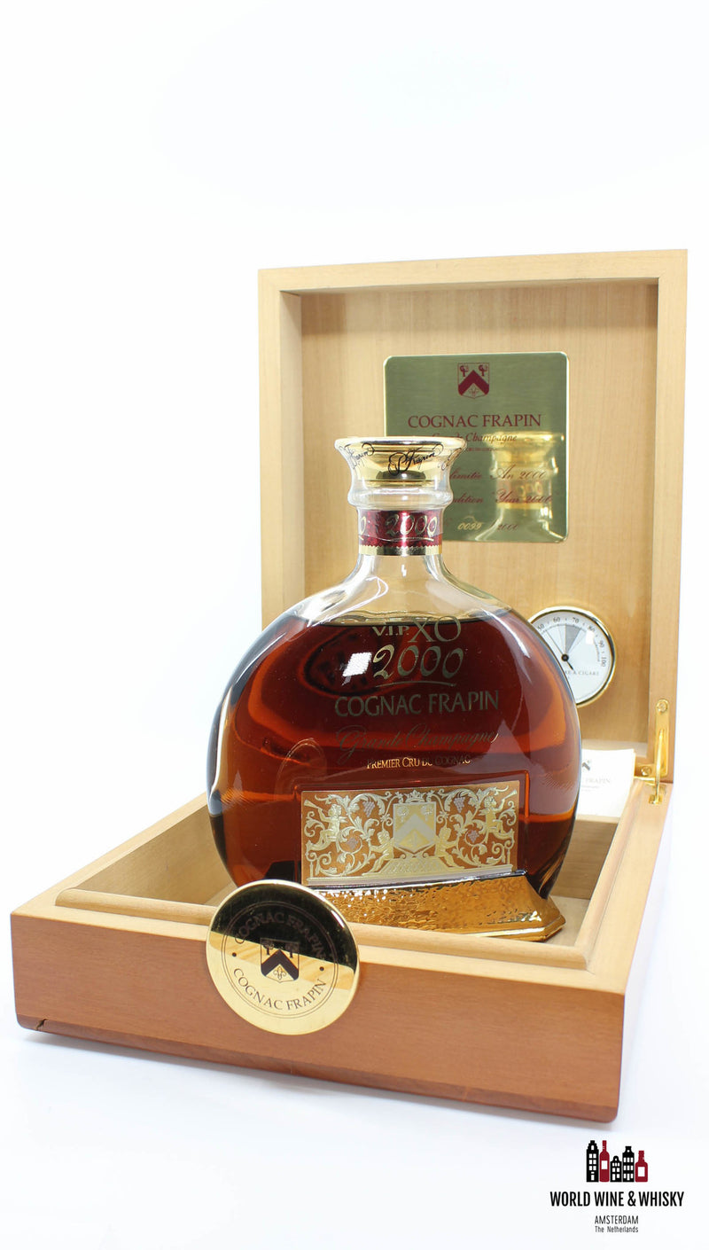 Cognac Frapin - Grande Champagne - V.I.P. XO 2000 in OWC (24K gold gilded) - WORLD WINE WHISKY 