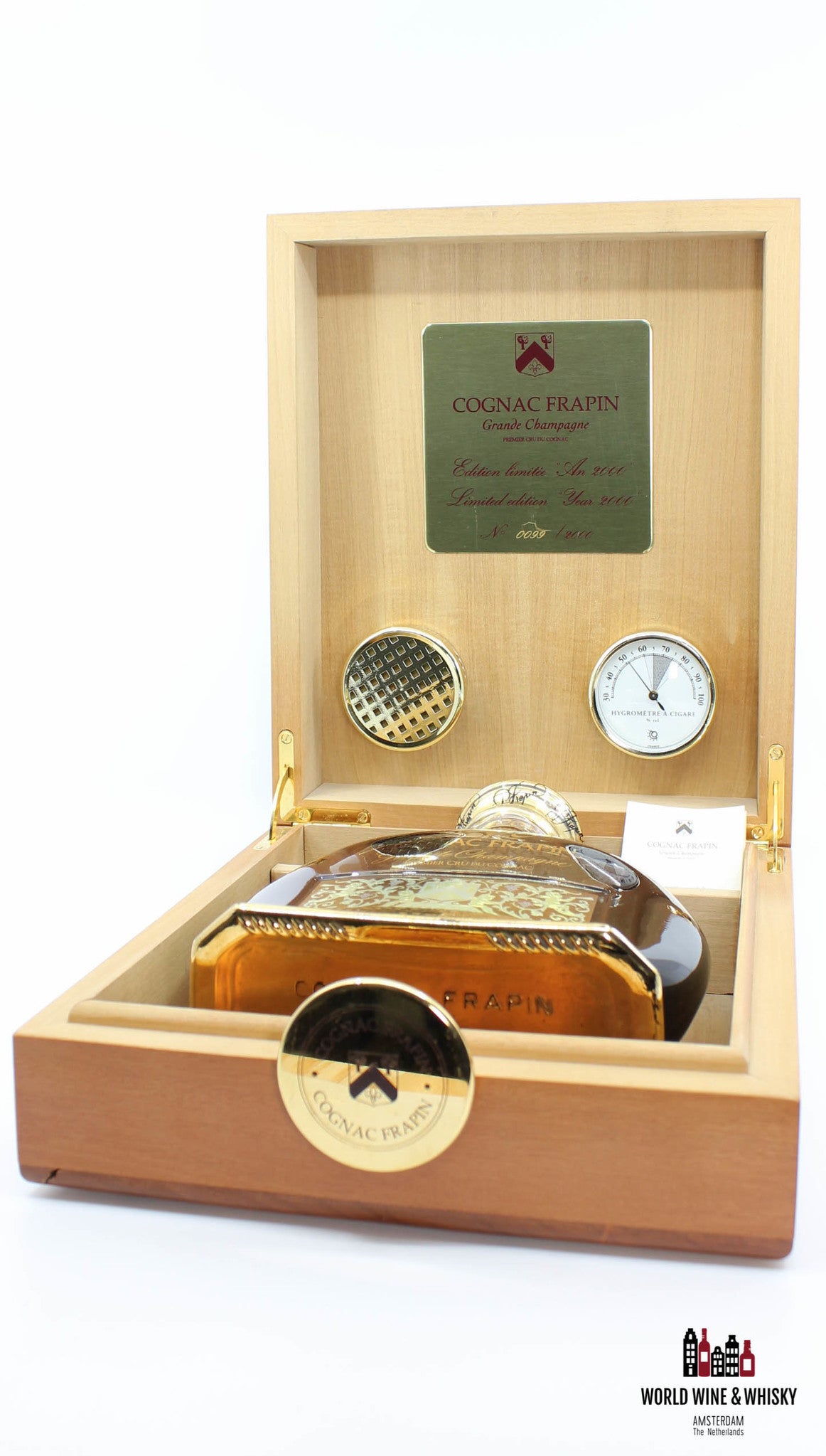 Cognac Frapin - Grande Champagne - V.I.P. XO 2000 in OWC (24K gold gilded) - WORLD WINE WHISKY 
