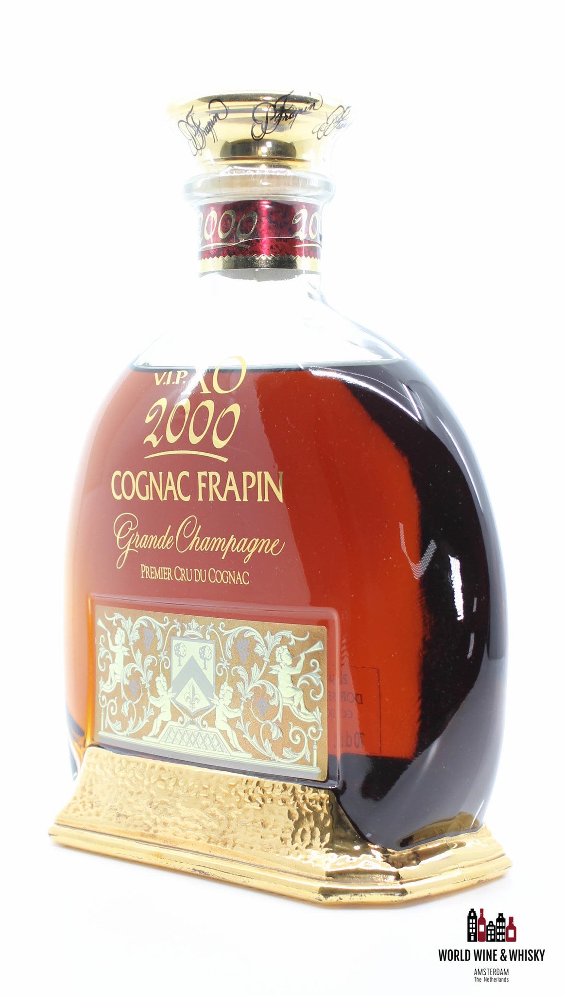 Cognac Frapin - Grande Champagne - V.I.P. XO 2000 in OWC (24K gold gilded) - WORLD WINE WHISKY 