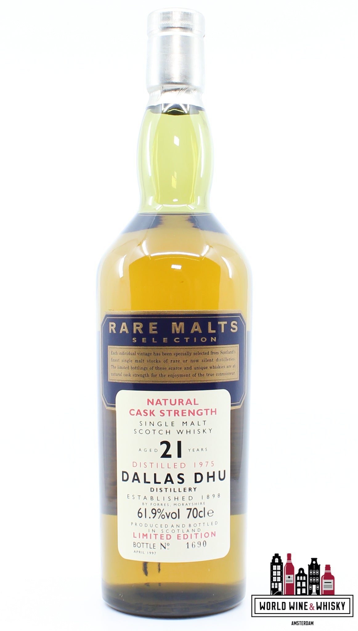 Dallas Dhu 21 Years Old 1975 1997 - Rare Malts Selection - Natural Cask Strength 61.9% (Closed Distillery) - WORLD WINE WHISKY 