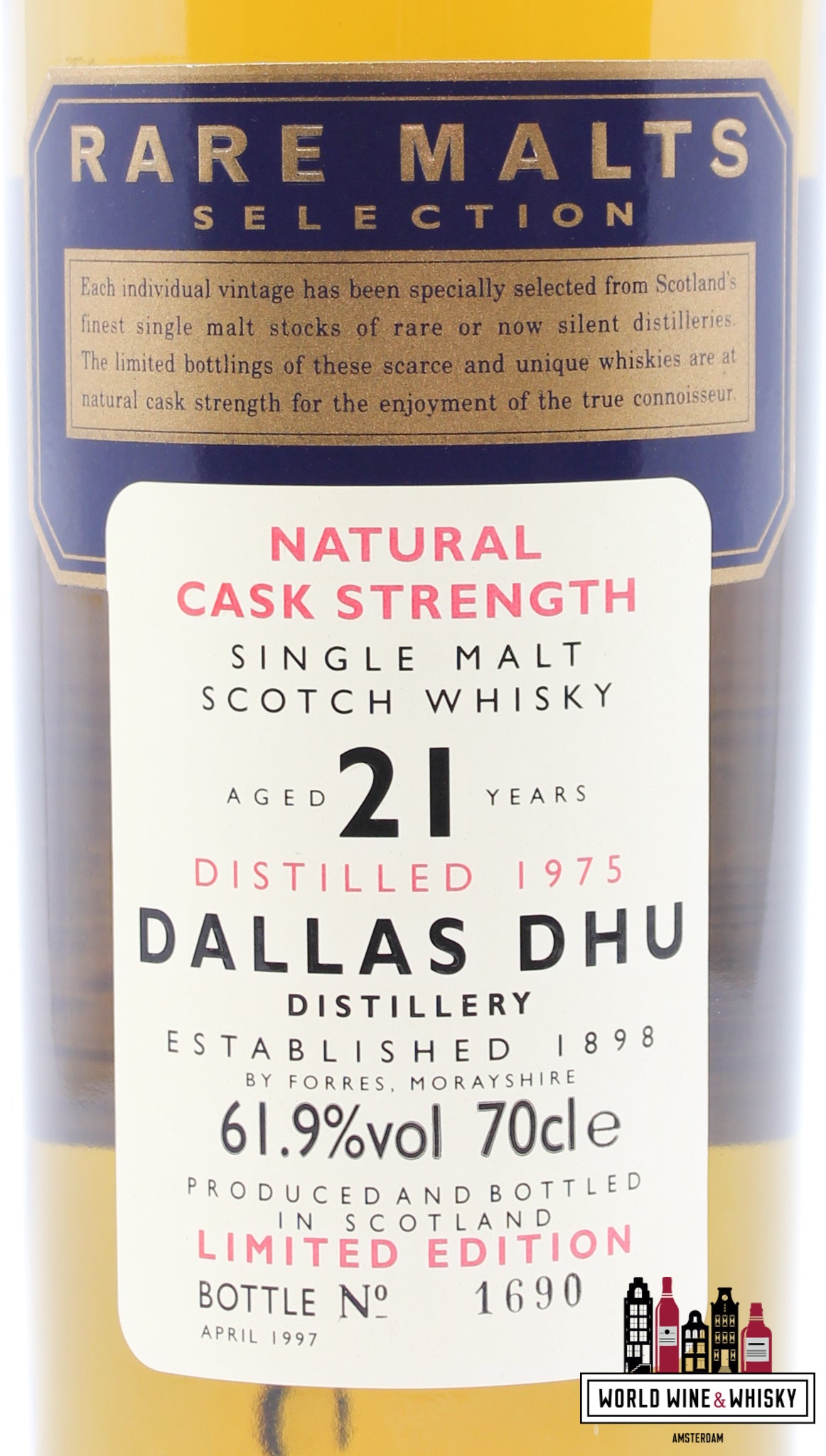 Dallas Dhu 21 Years Old 1975 1997 - Rare Malts Selection - Natural Cask Strength 61.9% (Closed Distillery) - WORLD WINE WHISKY 