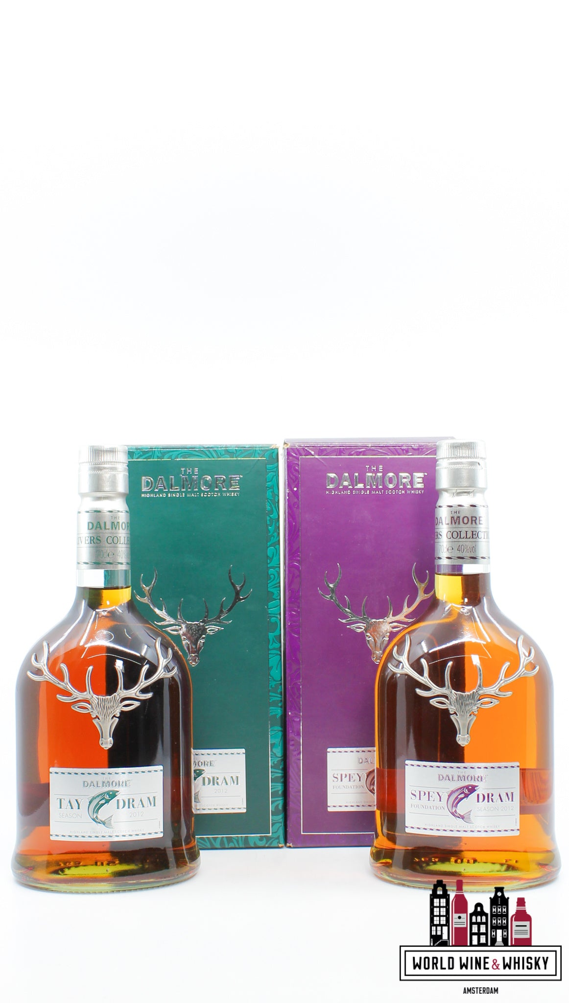 Dalmore 2012 - Rivers Collection: Tray, Spey, Dee & Tweed Dram 40% (full set) - WORLD WINE WHISKY 