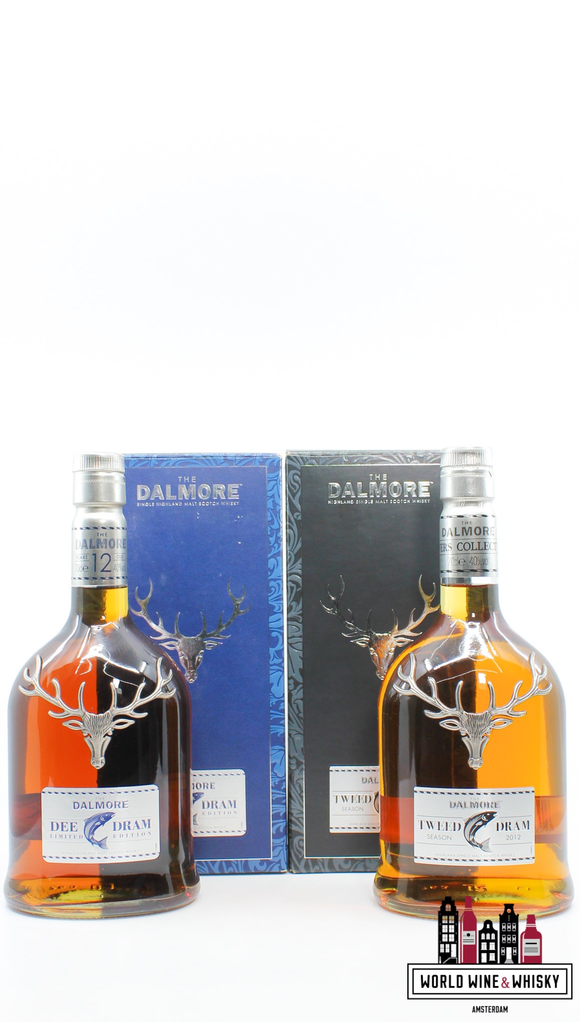 Dalmore 2012 - Rivers Collection: Tray, Spey, Dee & Tweed Dram 40% (full set) - WORLD WINE WHISKY 
