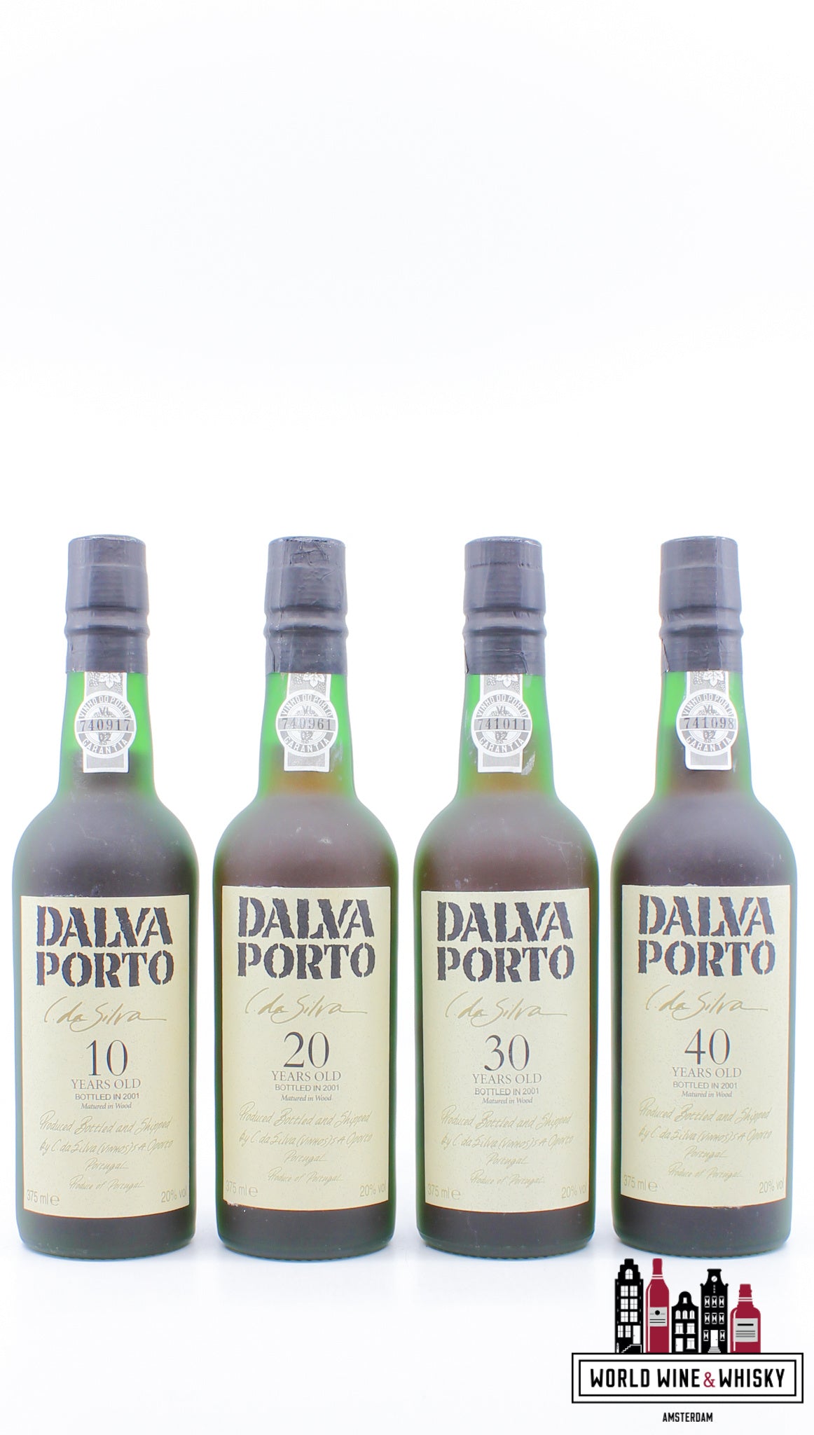 Dalva Porto 2001 - 10, 20, 30 & 40 years old 20% - set of four 375ml bottles - WORLD WINE WHISKY 
