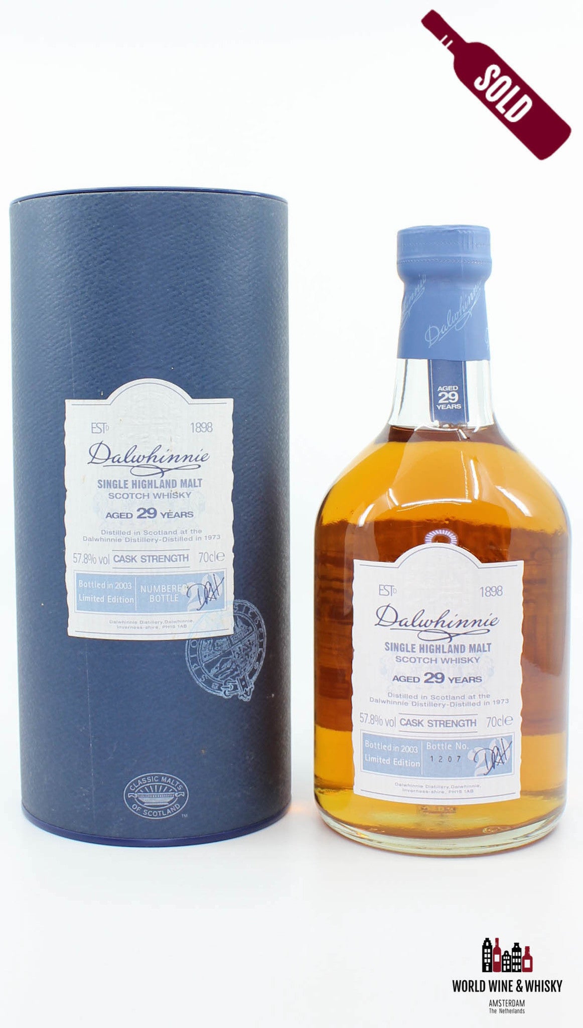 Dalwhinnie 29 Years Old 1973 2003 Limited Edition 57.8% - WORLD WINE WHISKY 