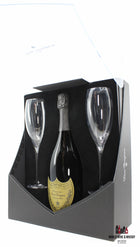 Dom Perignon 2002 Vintage Champagne Brut in giftbox + 2 flutes glasses - WORLD WINE WHISKY 