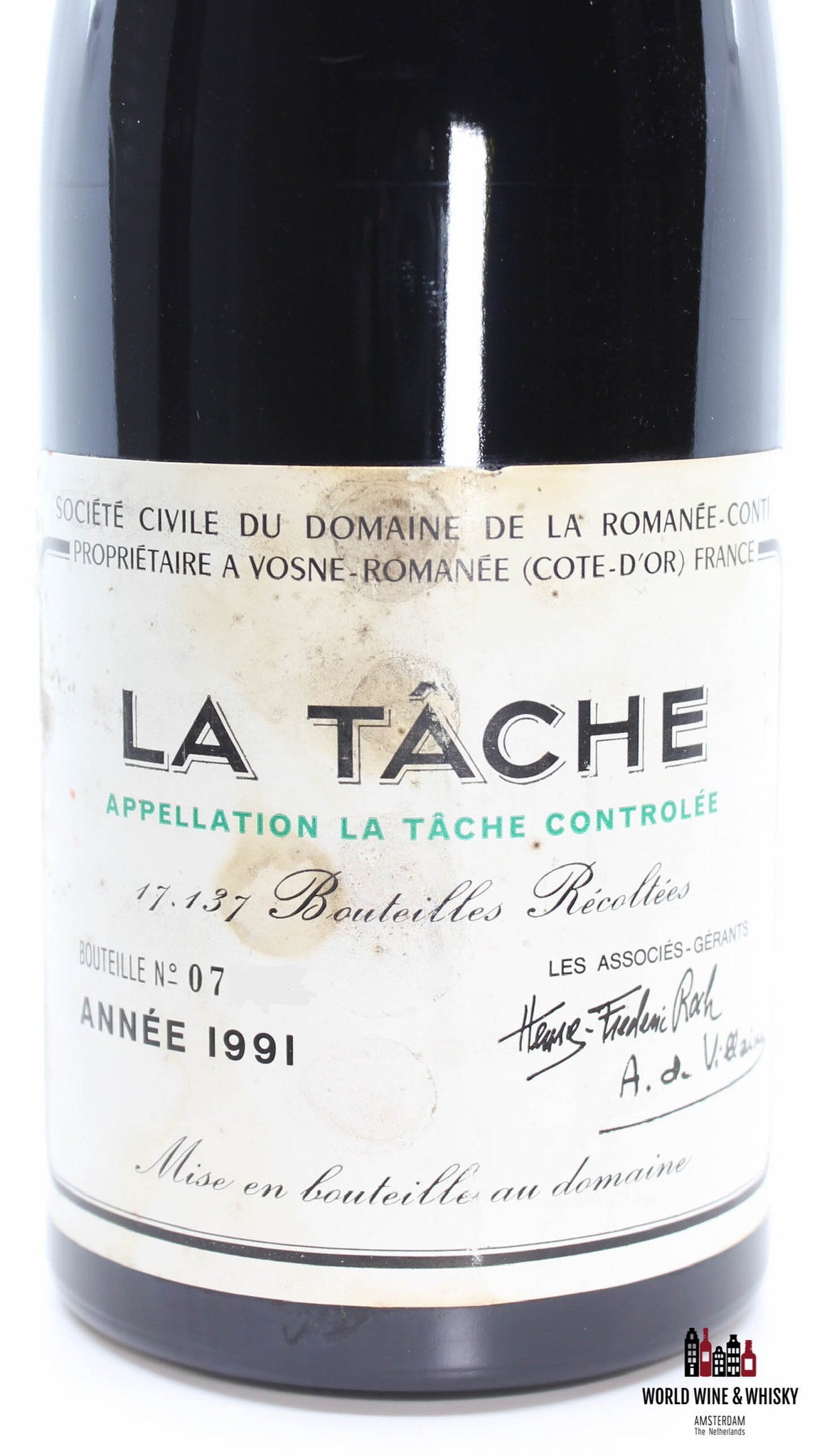 Domaine de la Romanée-Conti (DRC) - La Tache 1991 - WORLD WINE WHISKY 