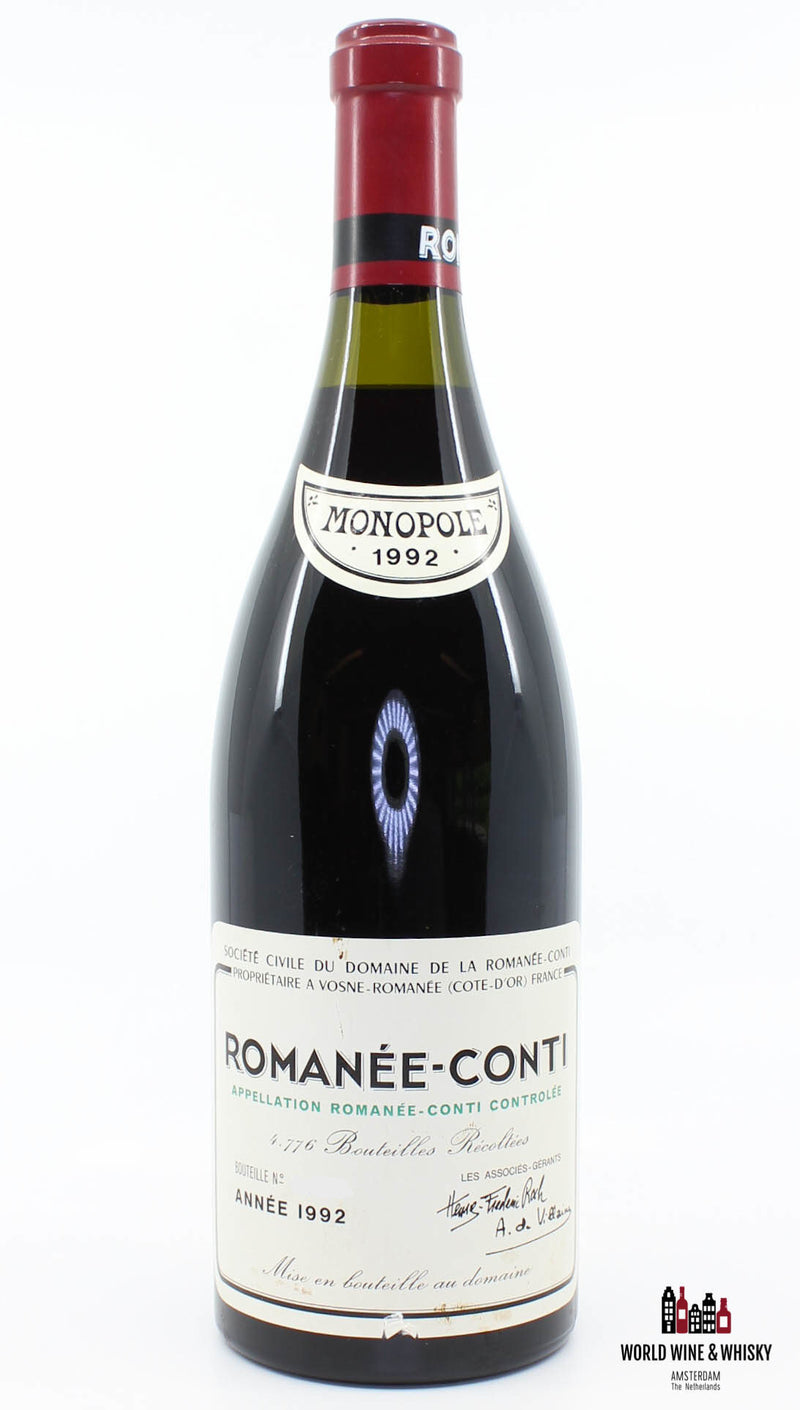 Domaine de la Romanée-Conti (DRC) - Romanée-Conti 1992 - Inspected by Chai Consultant/WineFraud - WORLD WINE WHISKY 