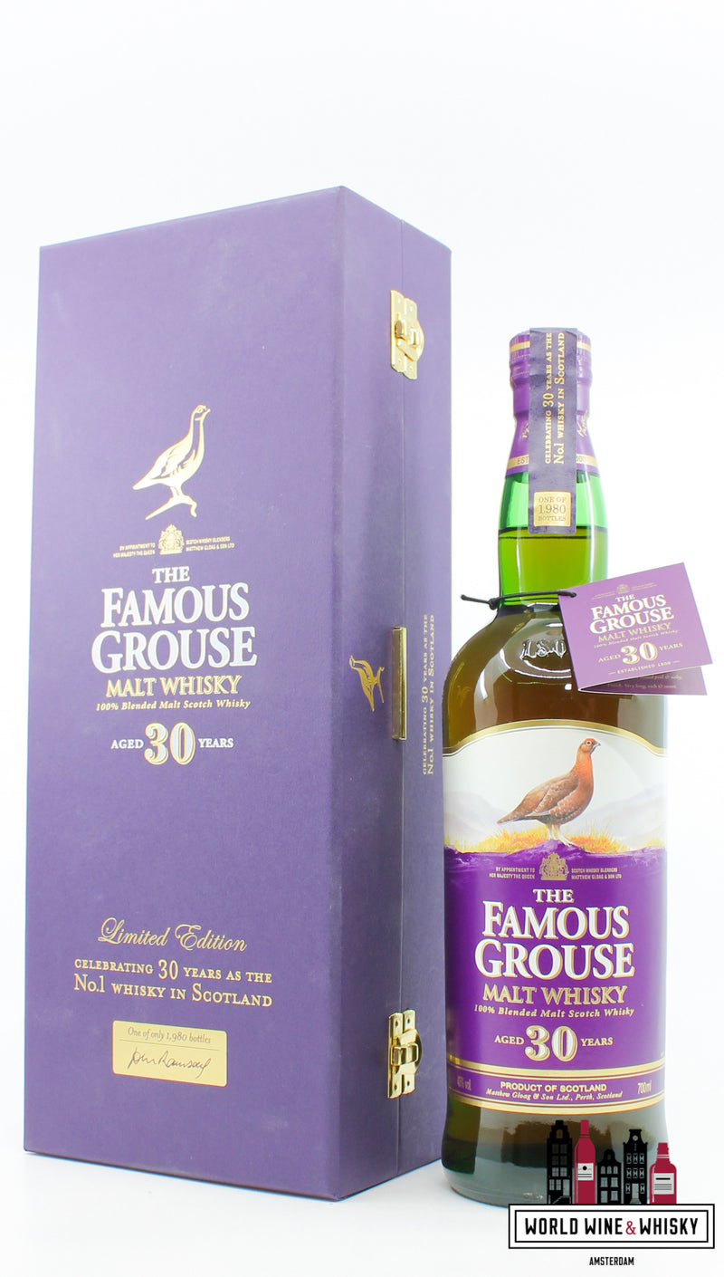 Famous Grouse 30 Years Old - Malt Whisky - Limited Edition 43% (1 of 1980) - WORLD WINE WHISKY 