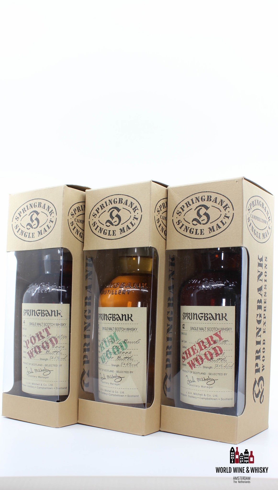 Full Set Springbank Wood Expression Collection - Hazelburn Longmorn - 16 bottles total - WORLD WINE WHISKY 