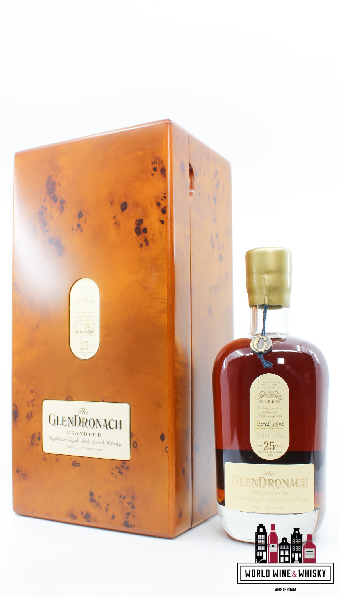 Glendronach 25 Years Old 2016 - Grandeur - Batch 008 50.3% (1 of 1505) - WORLD WINE WHISKY 