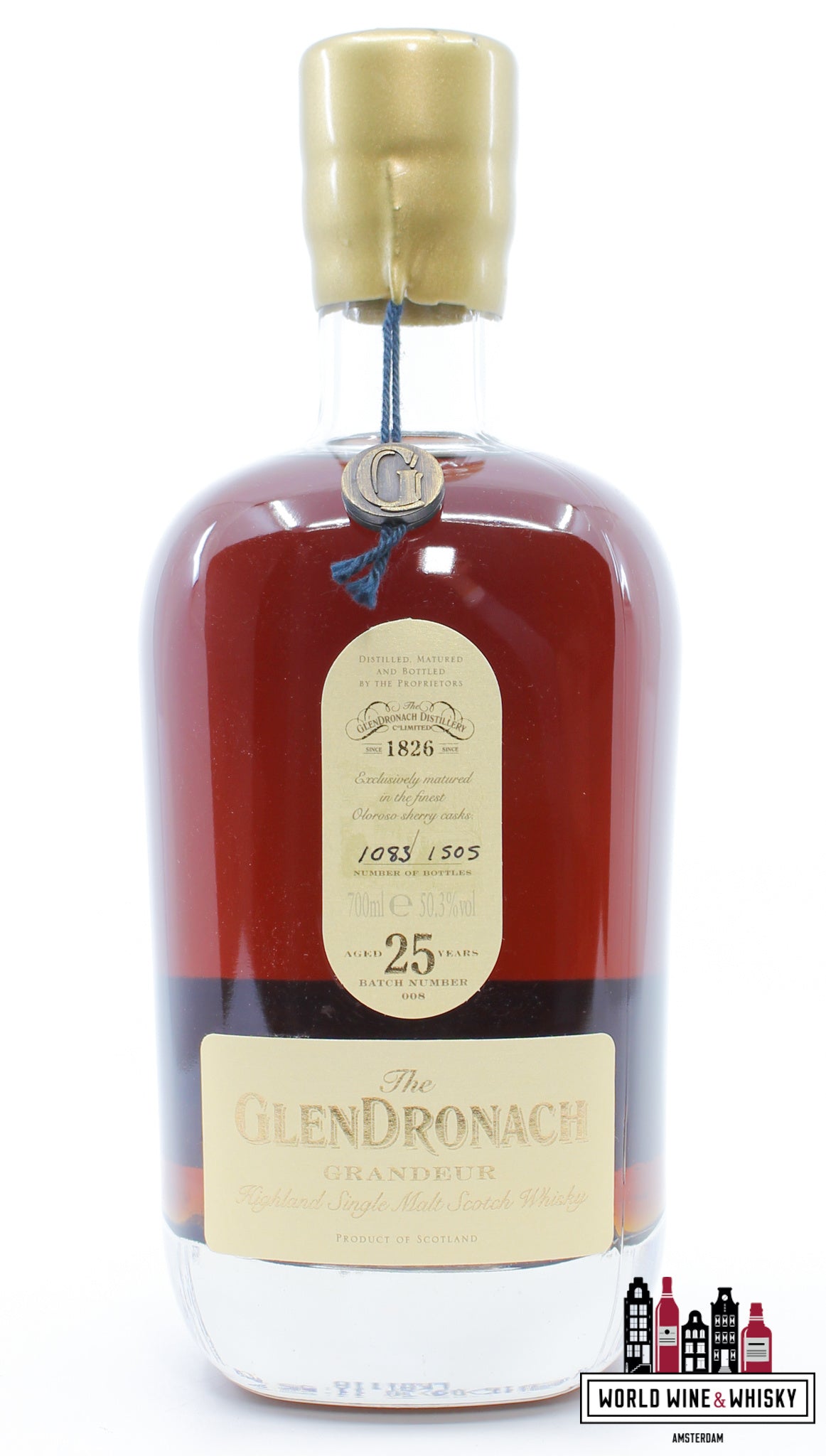 Glendronach 25 Years Old 2016 - Grandeur - Batch 008 50.3% (1 of 1505) - WORLD WINE WHISKY 