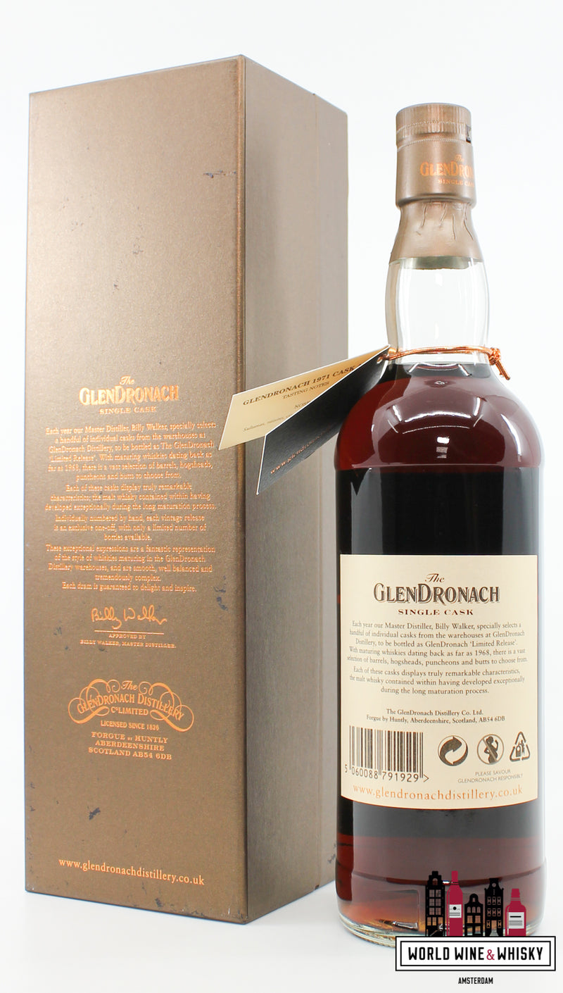 Glendronach 38 Years Old 1971 2009 - Cask 483 - Single Cask 49.4% (1 of 544) - WORLD WINE WHISKY 