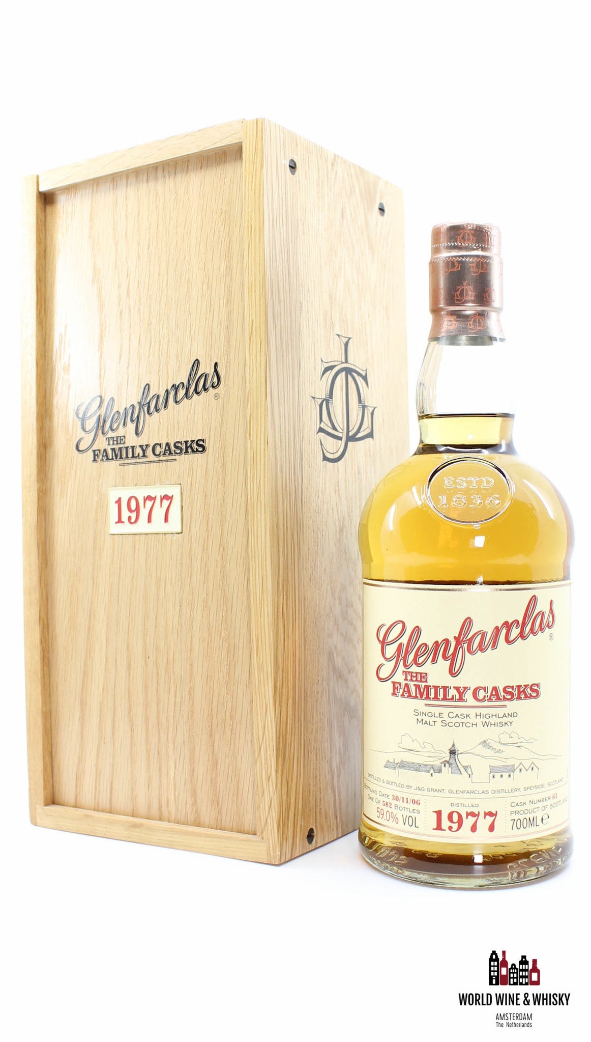 Glenfarclas 29 Years Old 1977 2006  Cask 61 - The Family Casks 59.0% - WORLD WINE WHISKY 