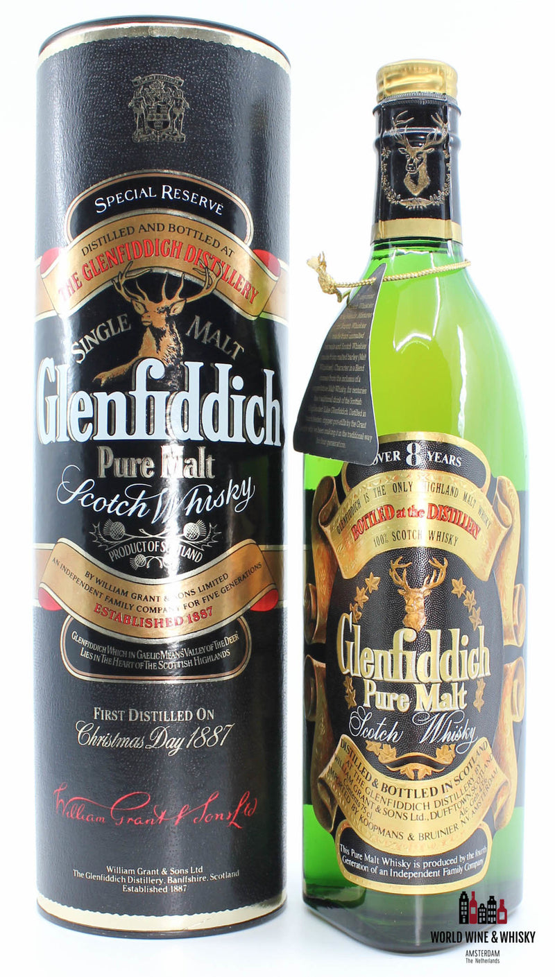 Glenfiddich 8 Years Old Pure Malt 43% 750ml (bottled in the 70/80s) - WORLD WINE WHISKY 