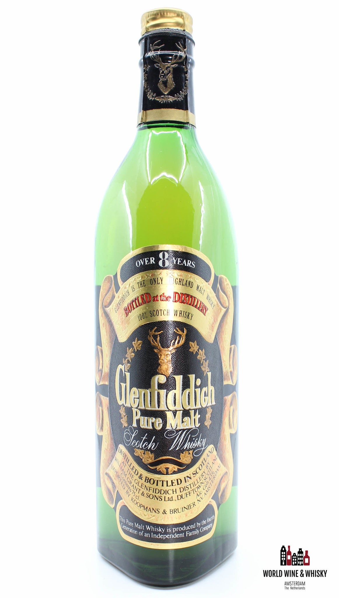 Glenfiddich 8 Years Old Pure Malt 43% 750ml (bottled in the 70/80s) - WORLD WINE WHISKY 