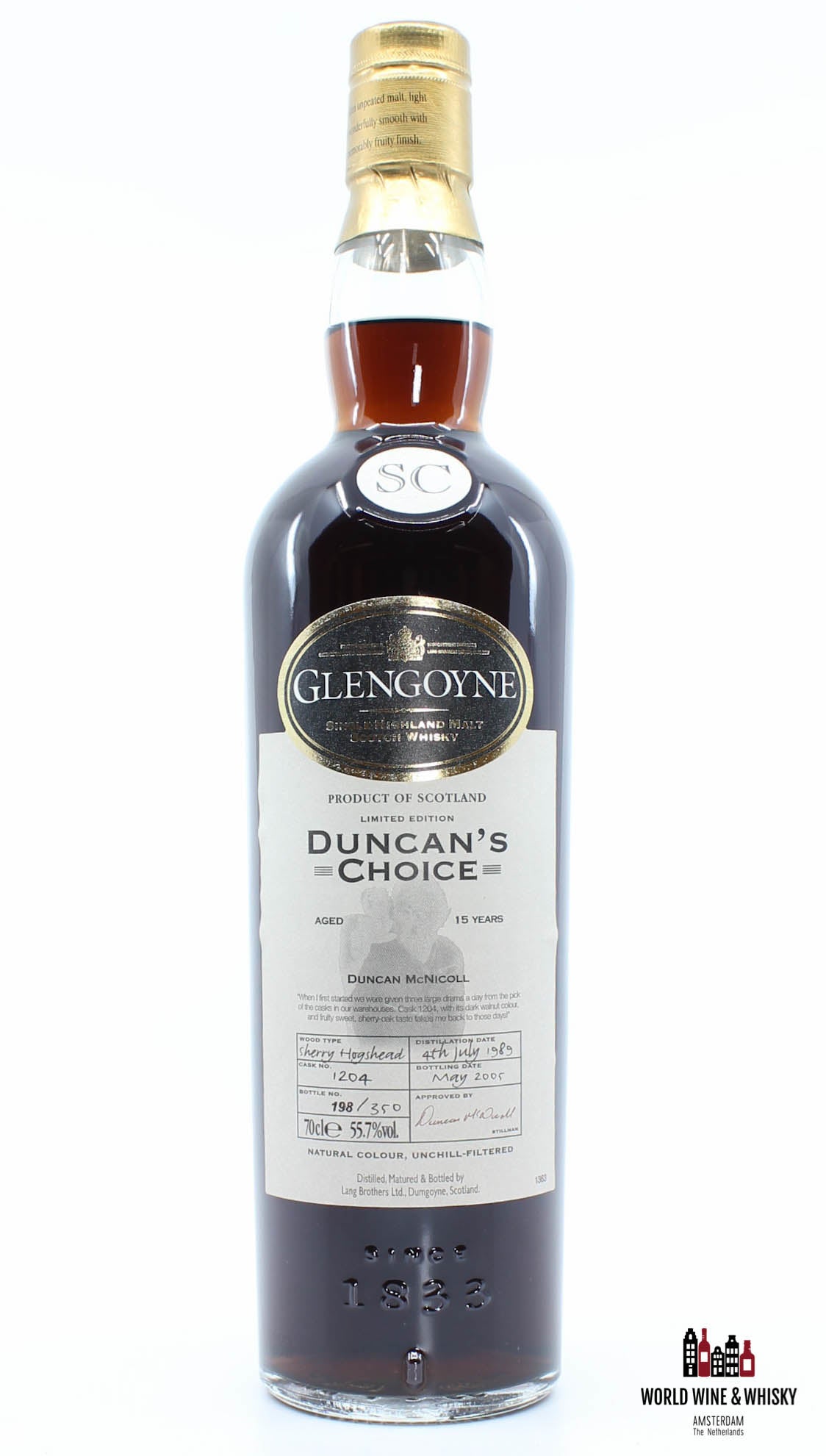 Glengoyne 15 Years Old 1989 2005 Duncan's Choice - Cask 1204 55.7% - WORLD WINE WHISKY 