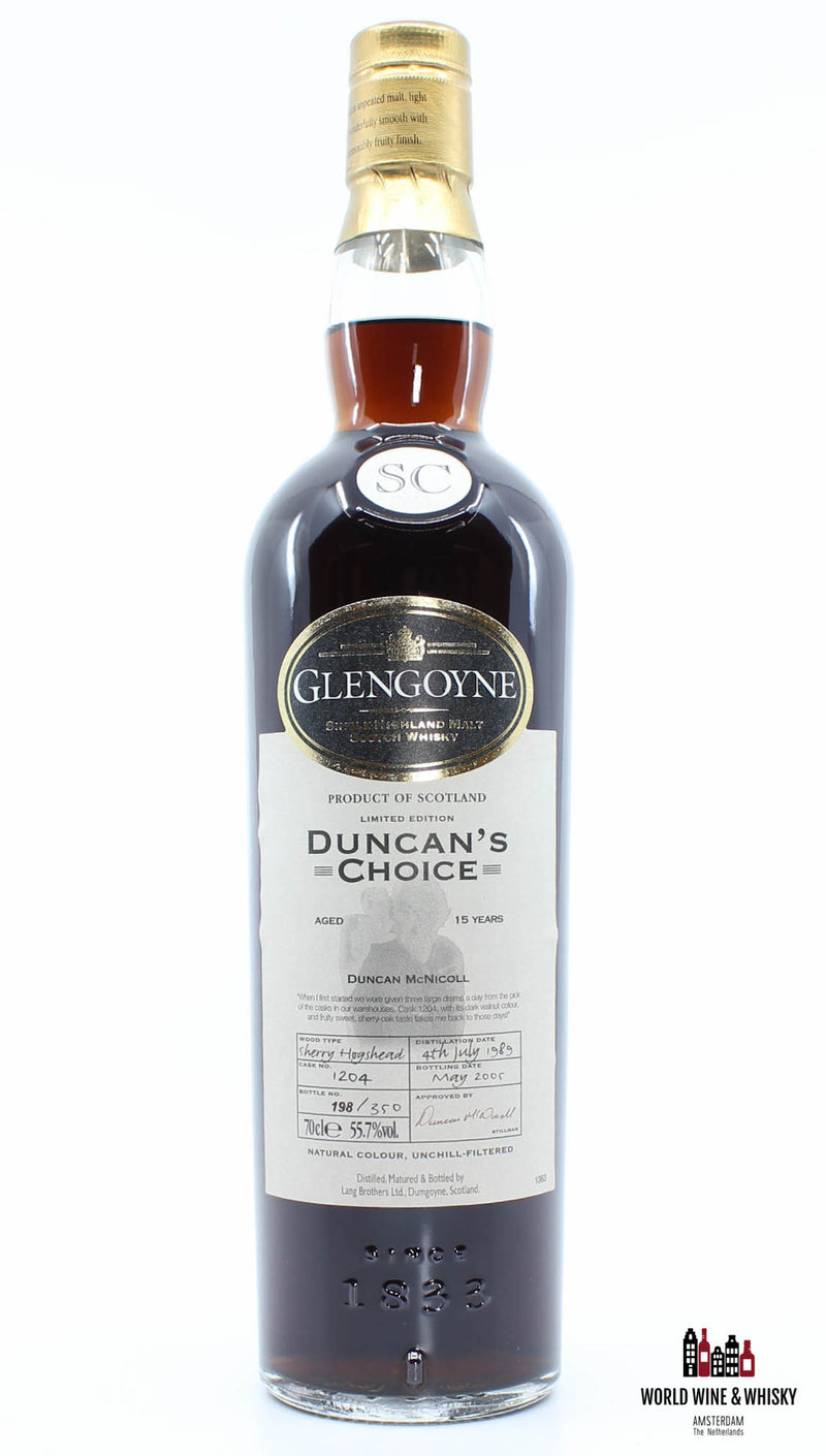 Glengoyne 15 Years Old 1989 2005 Duncan's Choice - Cask 1204 55.7% - WORLD WINE WHISKY 