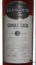 Glengoyne 20 Years Old 1986 2007 Single Cask - Cask 1384 54.2% - WORLD WINE WHISKY 