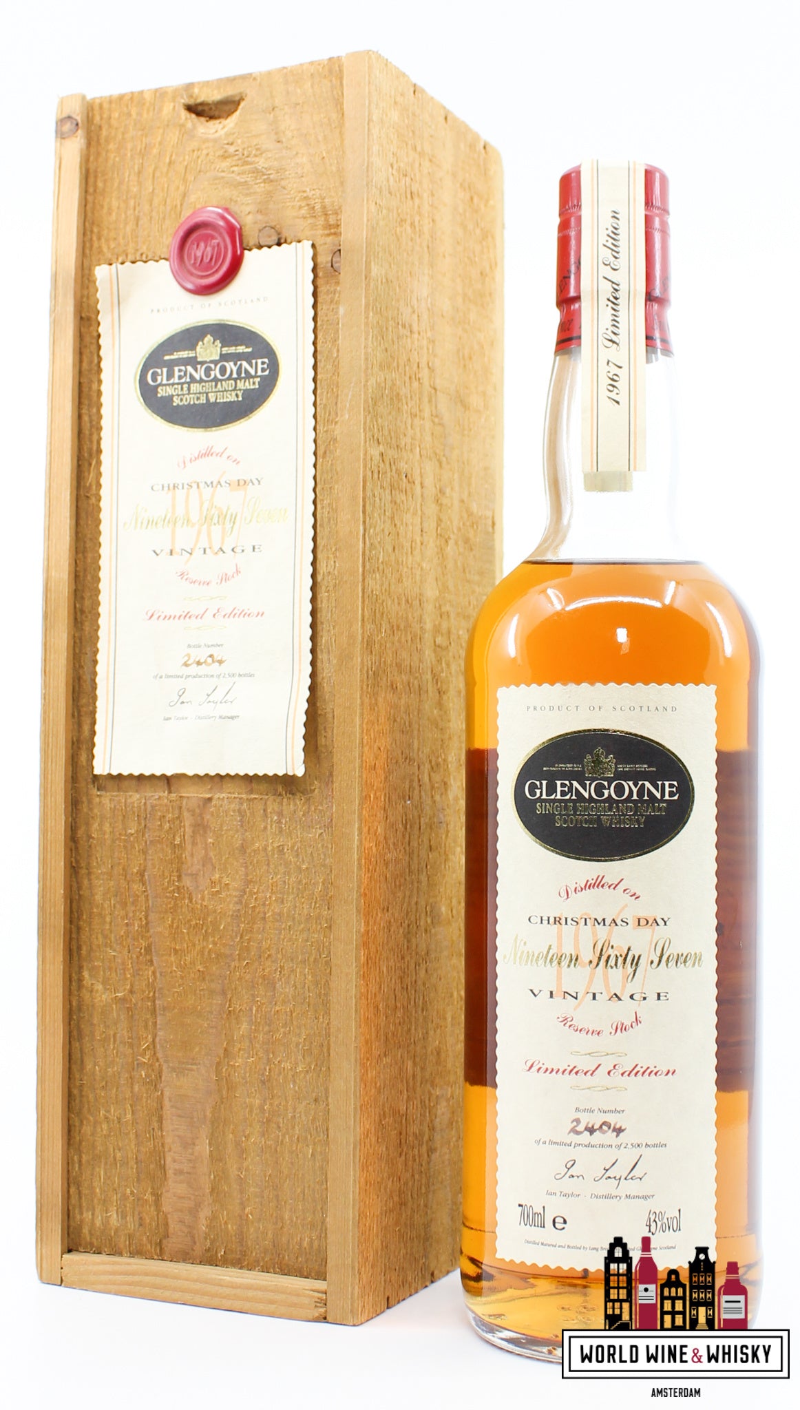 Glengoyne 24 Years Old 1967 1992 - Christmas Day - Vintage Reserve Stock 43% (1 of 2500) - WORLD WINE WHISKY 