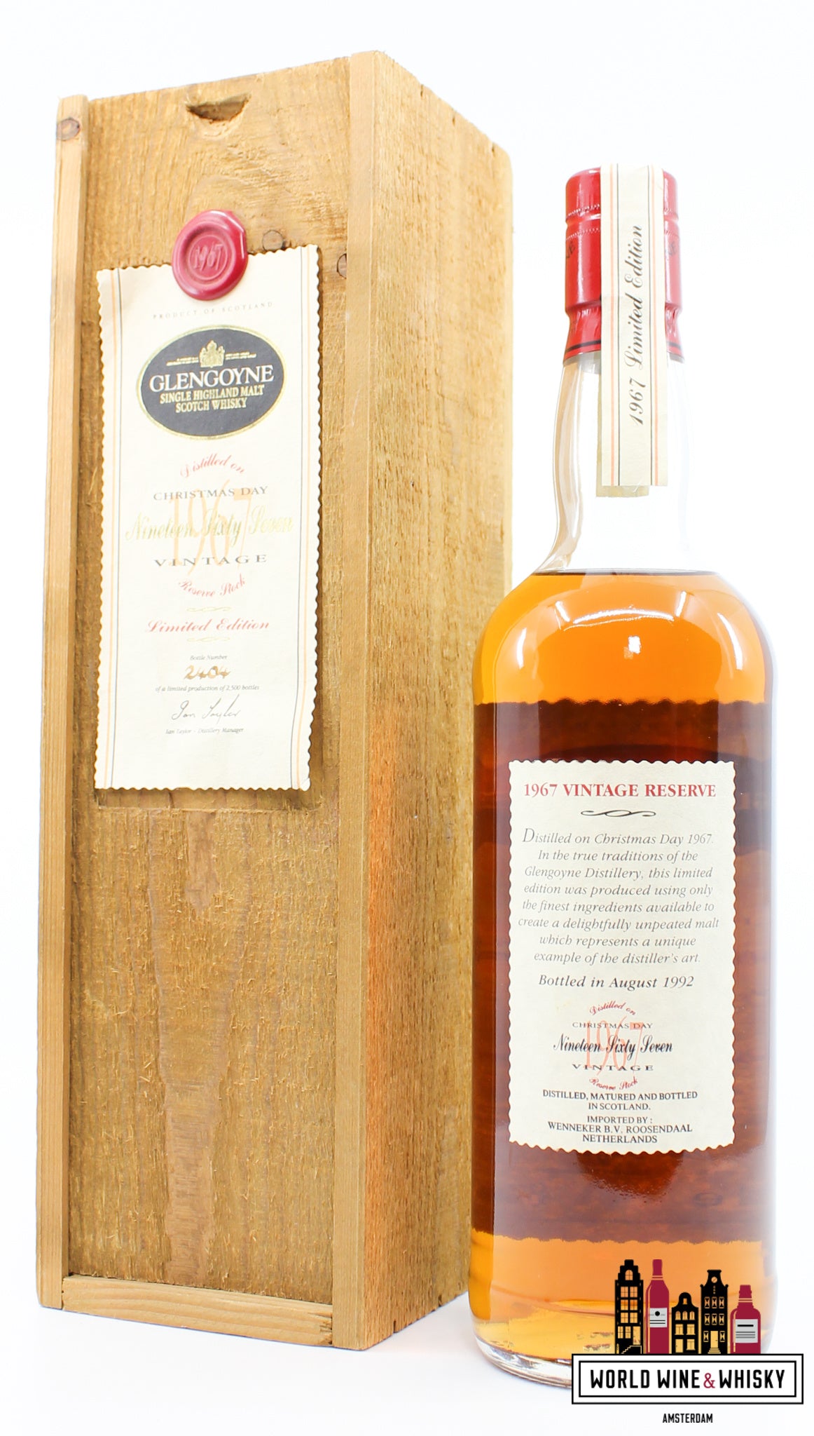 Glengoyne 24 Years Old 1967 1992 - Christmas Day - Vintage Reserve Stock 43% (1 of 2500) - WORLD WINE WHISKY 
