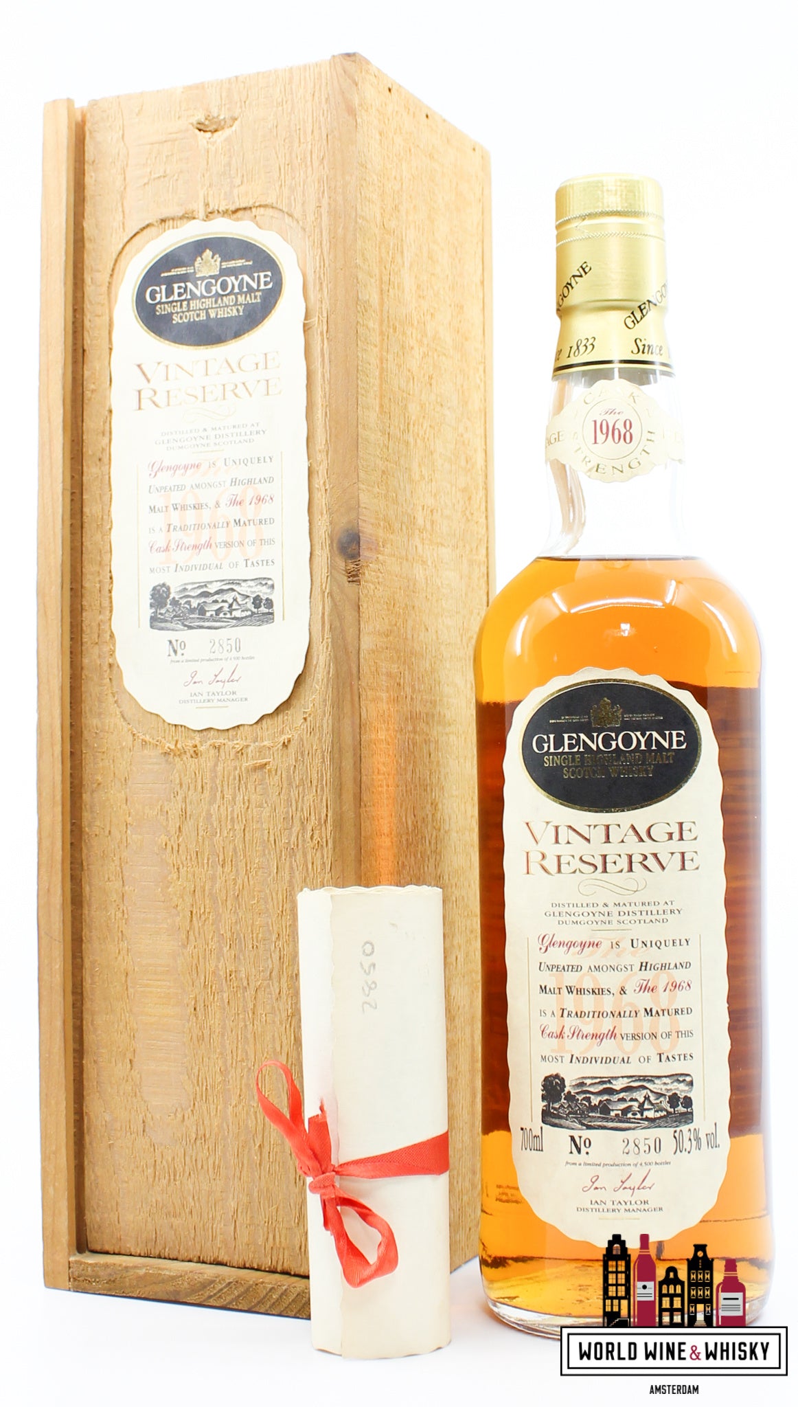 Glengoyne 25 Years Old 1968 - Vintage Reserve - Cask Strength 50.3% (1 of 4500) - WORLD WINE WHISKY 