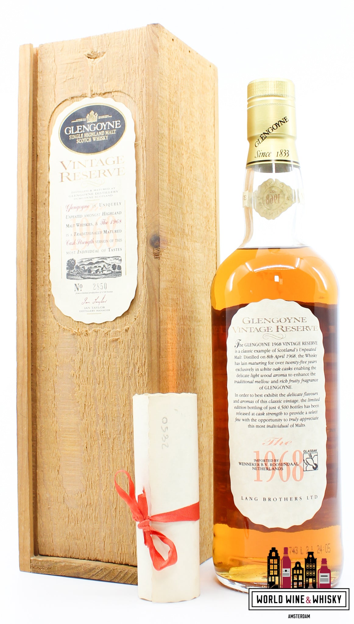 Glengoyne 25 Years Old 1968 - Vintage Reserve - Cask Strength 50.3% (1 of 4500) - WORLD WINE WHISKY 