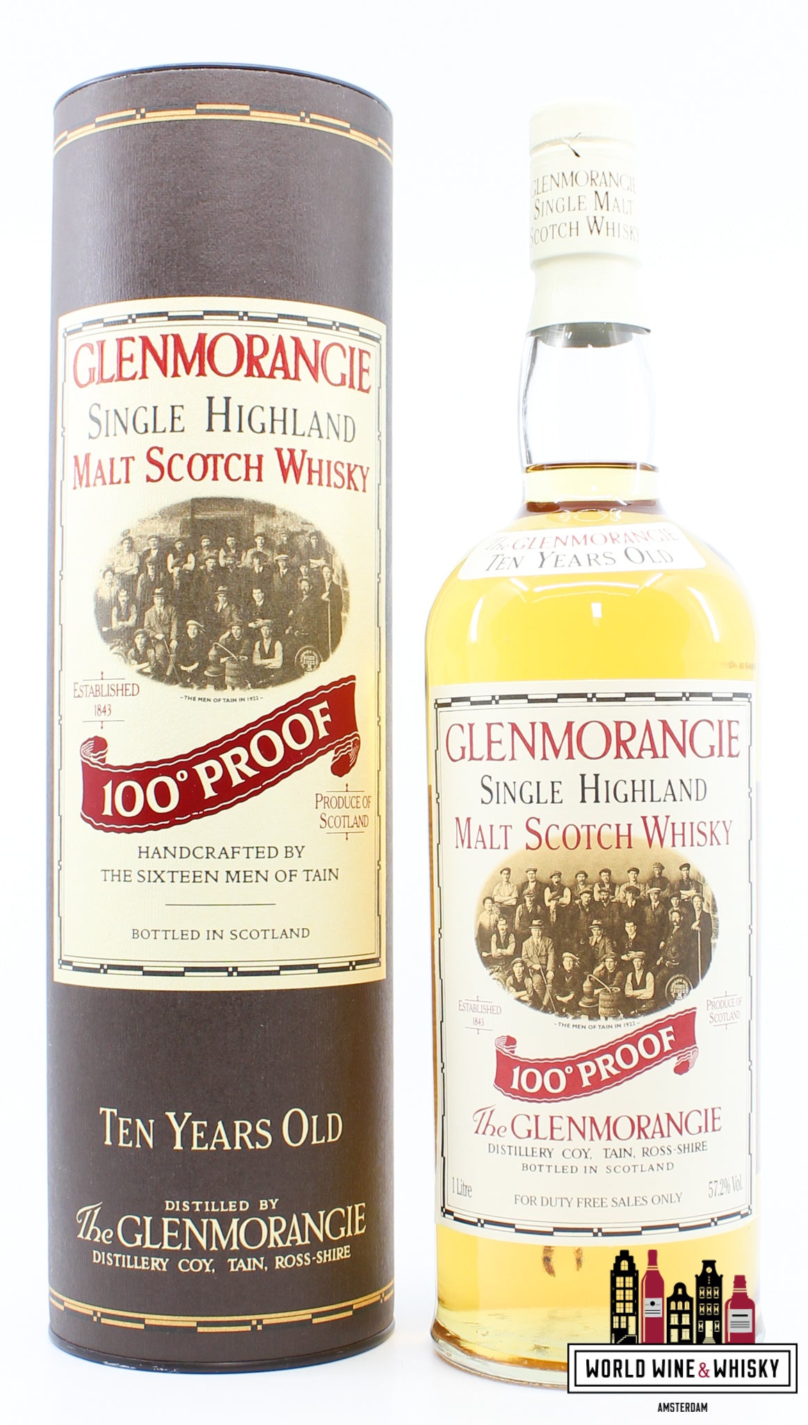 Glenmorangie 10 Years Old 1998 - 100° Proof - Duty Free Edition 57.2% 1 liter - WORLD WINE WHISKY 