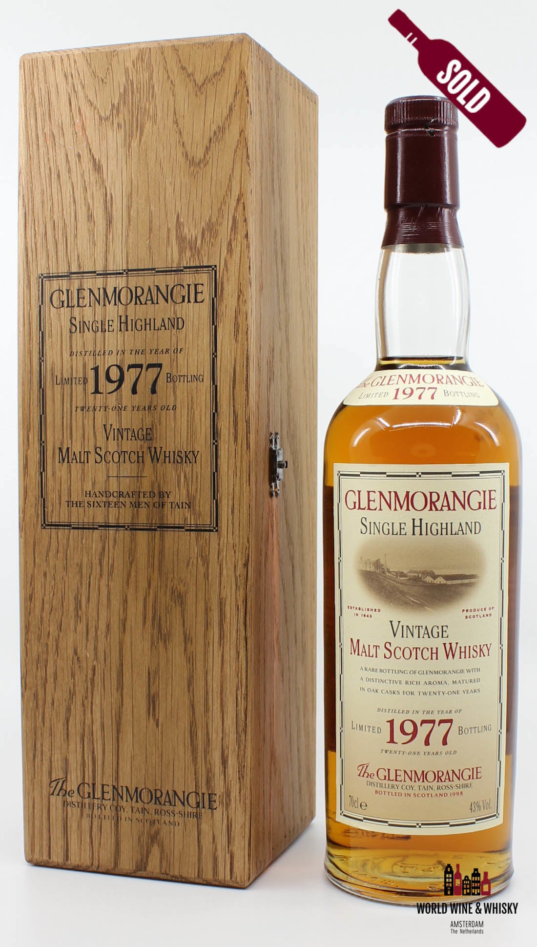 Glenmorangie 21 Years Old Limited 1977 Bottling 1998 43% - WORLD WINE WHISKY 