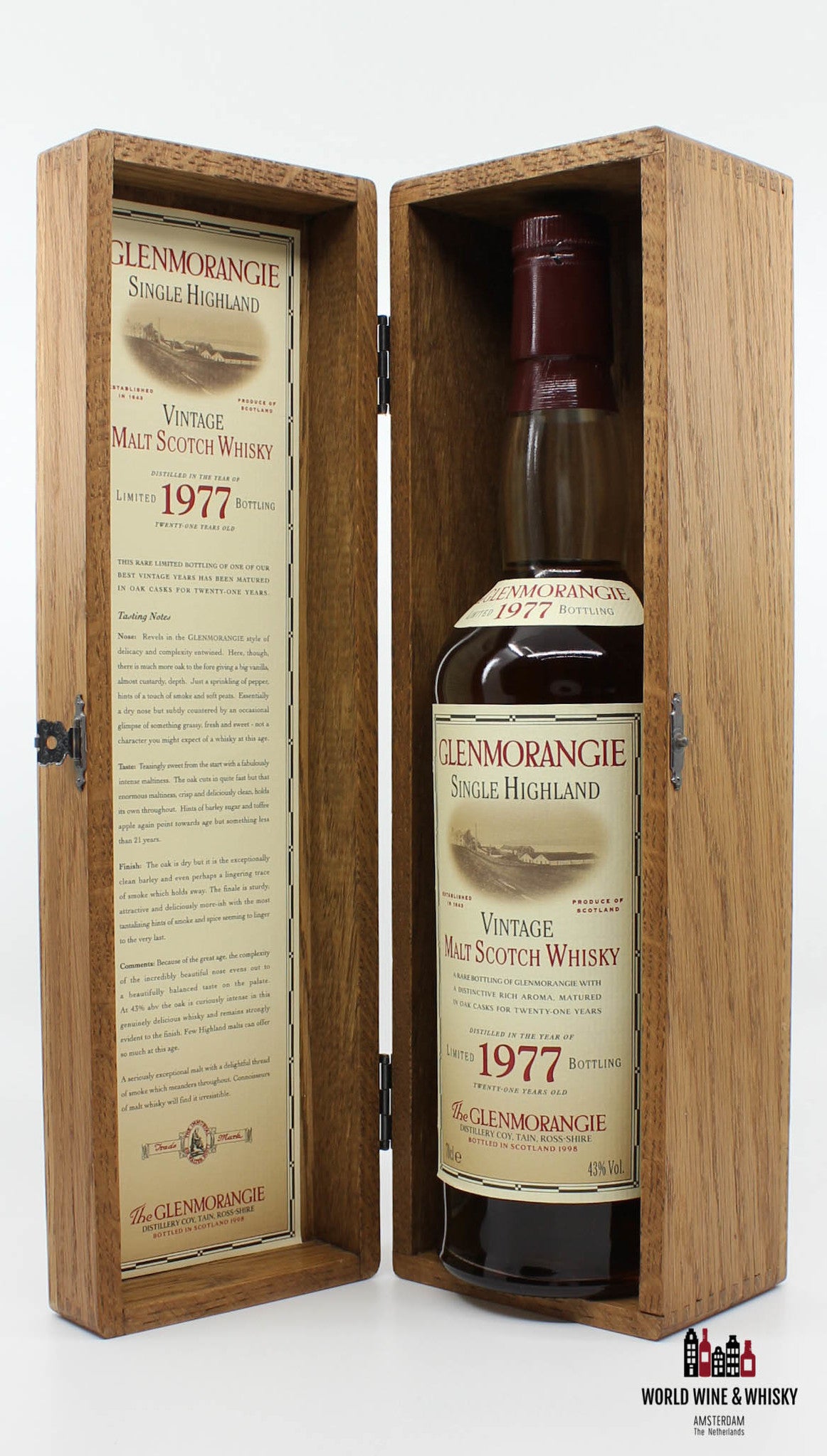 Glenmorangie 21 Years Old Limited 1977 Bottling 1998 43% - WORLD WINE WHISKY 