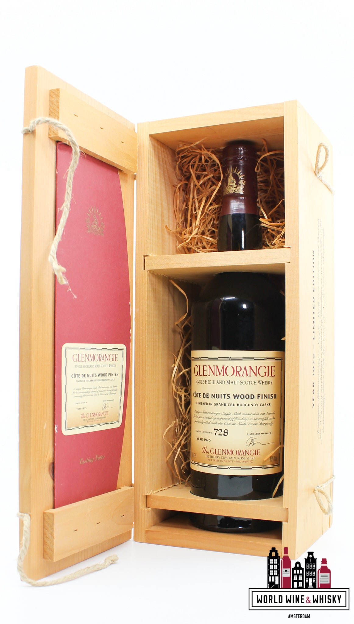 Glenmorangie 25 Years Old 1975 2000 - Côte de Nuits Wood Finish - Grand Cru Burgundy Casks 43% - WORLD WINE WHISKY 