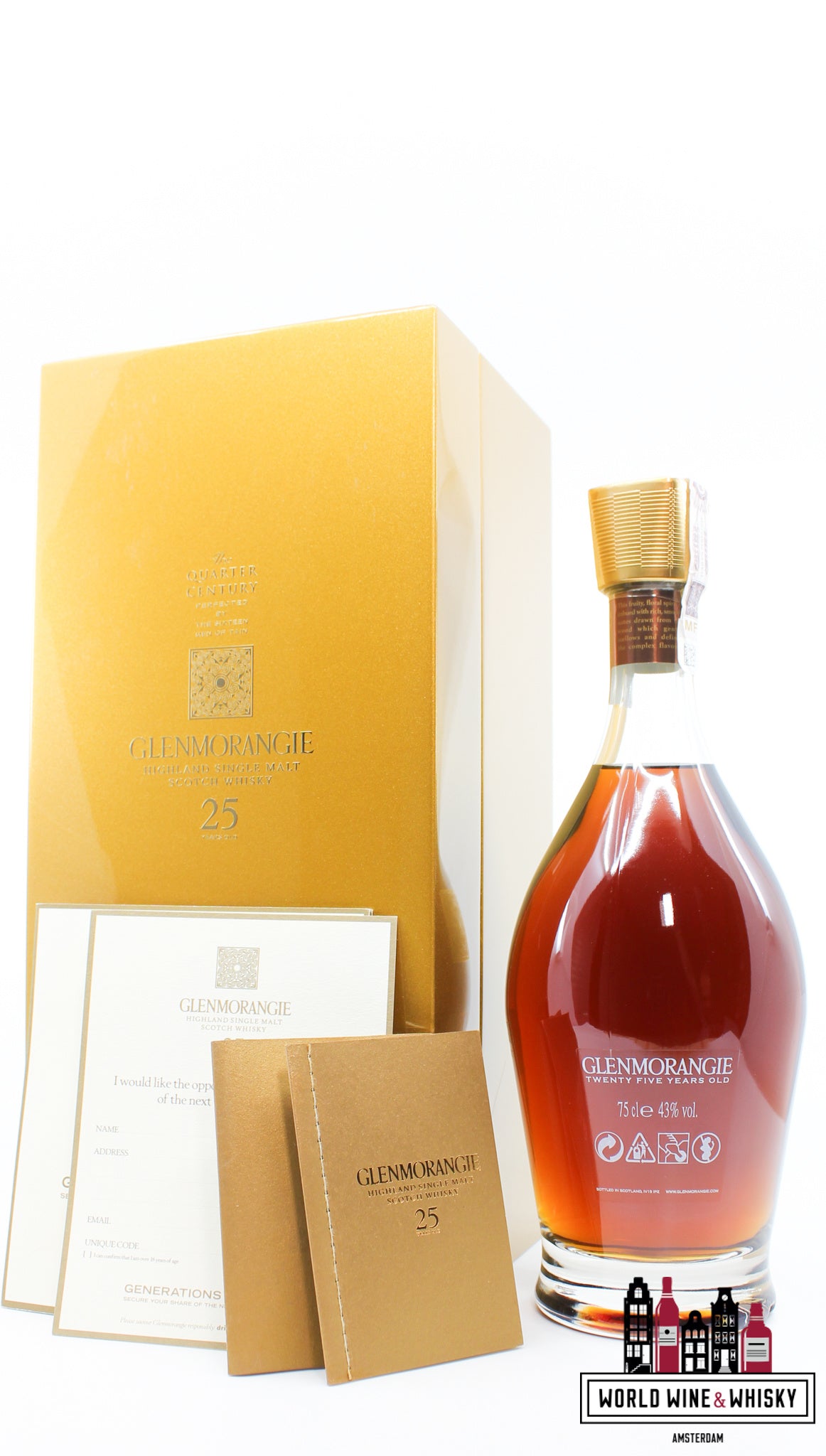 Glenmorangie 25 Years Old 2007 - The Quarter Century by the Sixteen Men of Tain 43% 750ml (in luxury case) - WORLD WINE WHISKY 