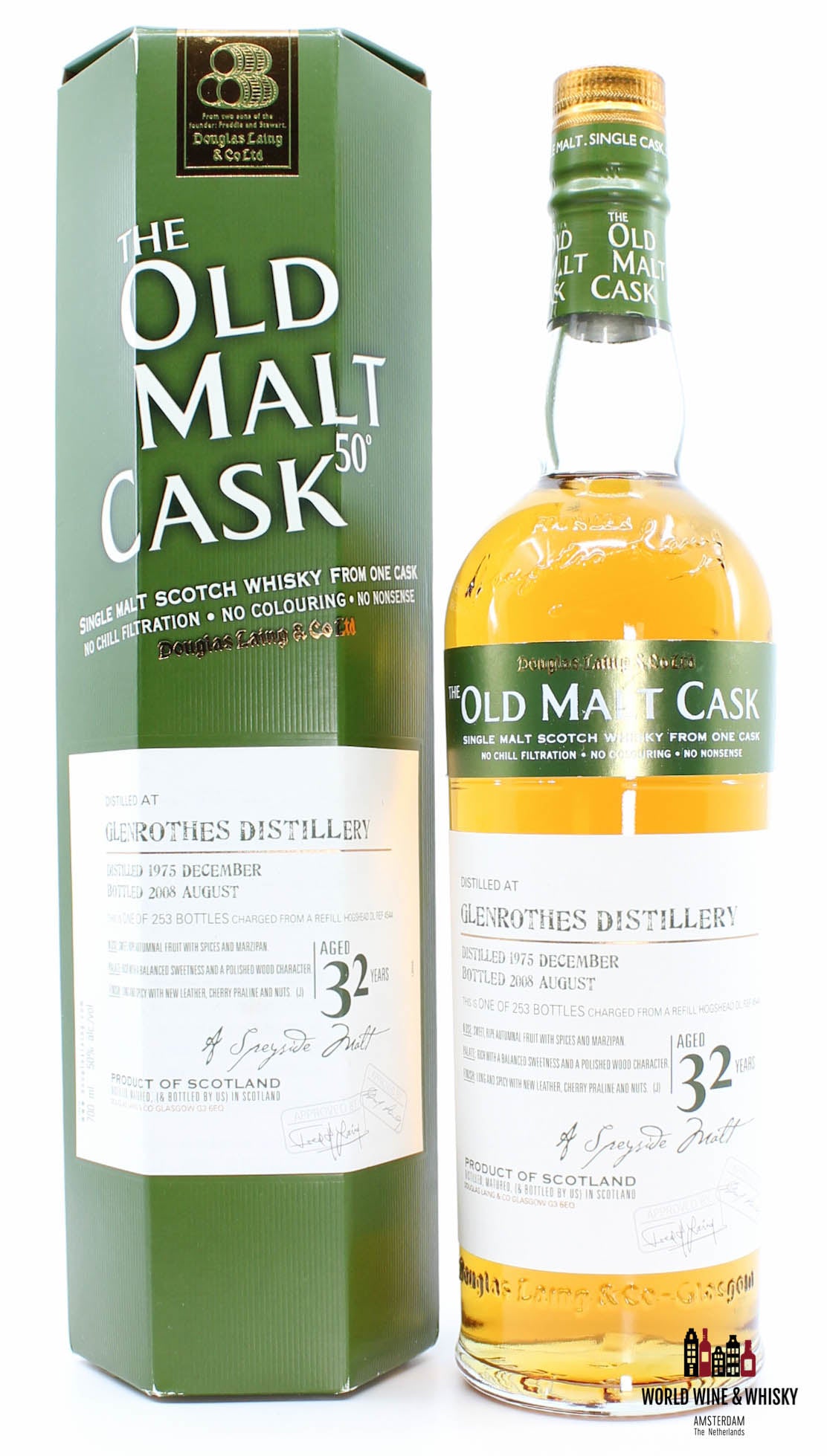 Glenrothes 32 Years Old 1975 2008 - Cask DL 4544 - Douglas Laing - The Old Malt Cask 50% (1 of 253) - WORLD WINE WHISKY 