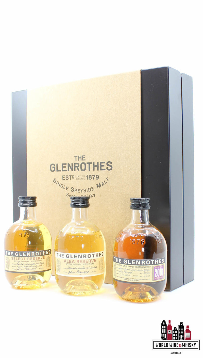 Glenrothes Gift Pack - The Secret of the Glenrothes  (3 x 100ml + glasses) - WORLD WINE WHISKY 