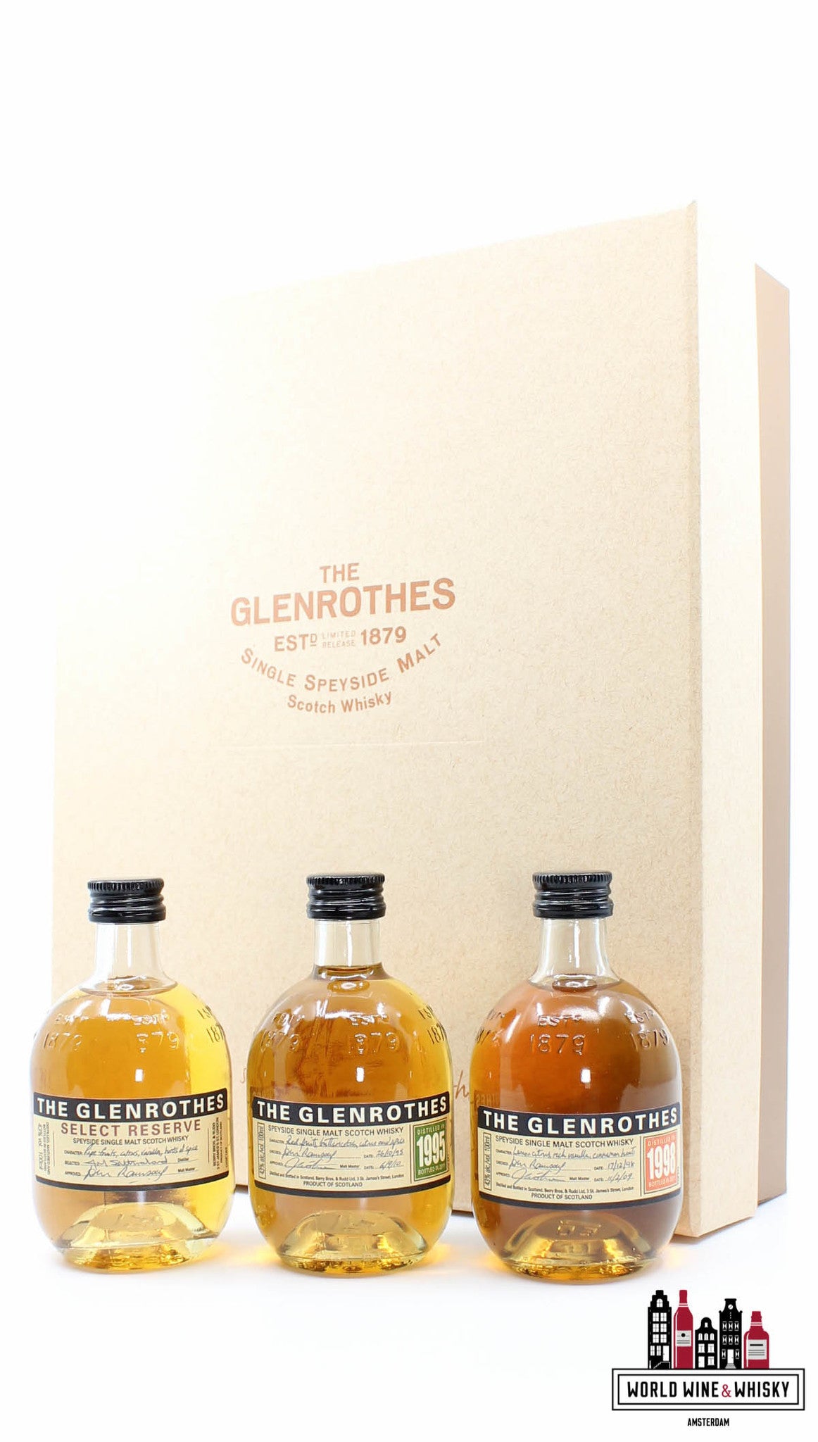 Glenrothes Gift Pack - The Secret of the Glenrothes  (3 x 100ml + glasses) - WORLD WINE WHISKY 