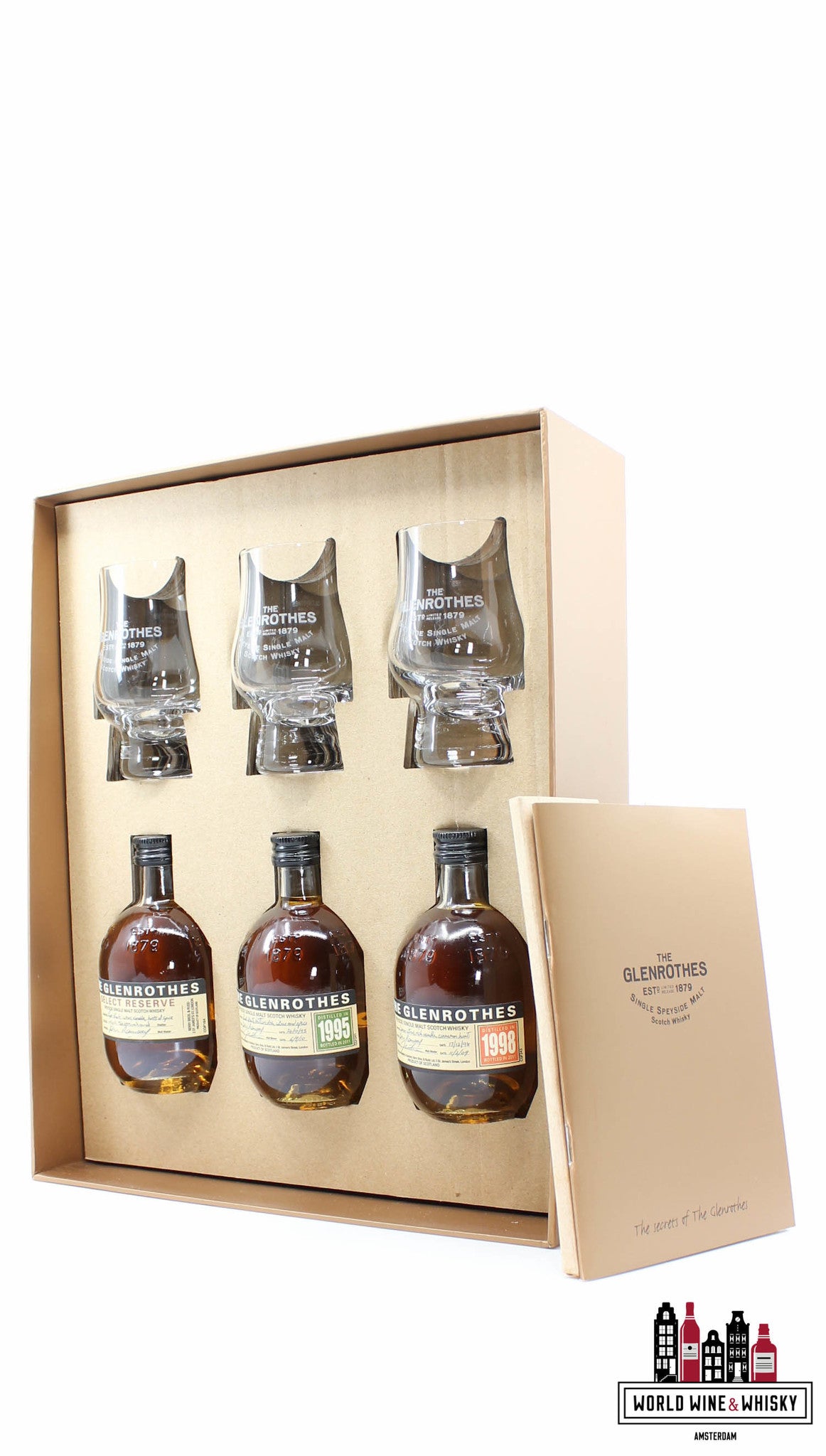 Glenrothes Gift Pack - The Secret of the Glenrothes  (3 x 100ml + glasses) - WORLD WINE WHISKY 