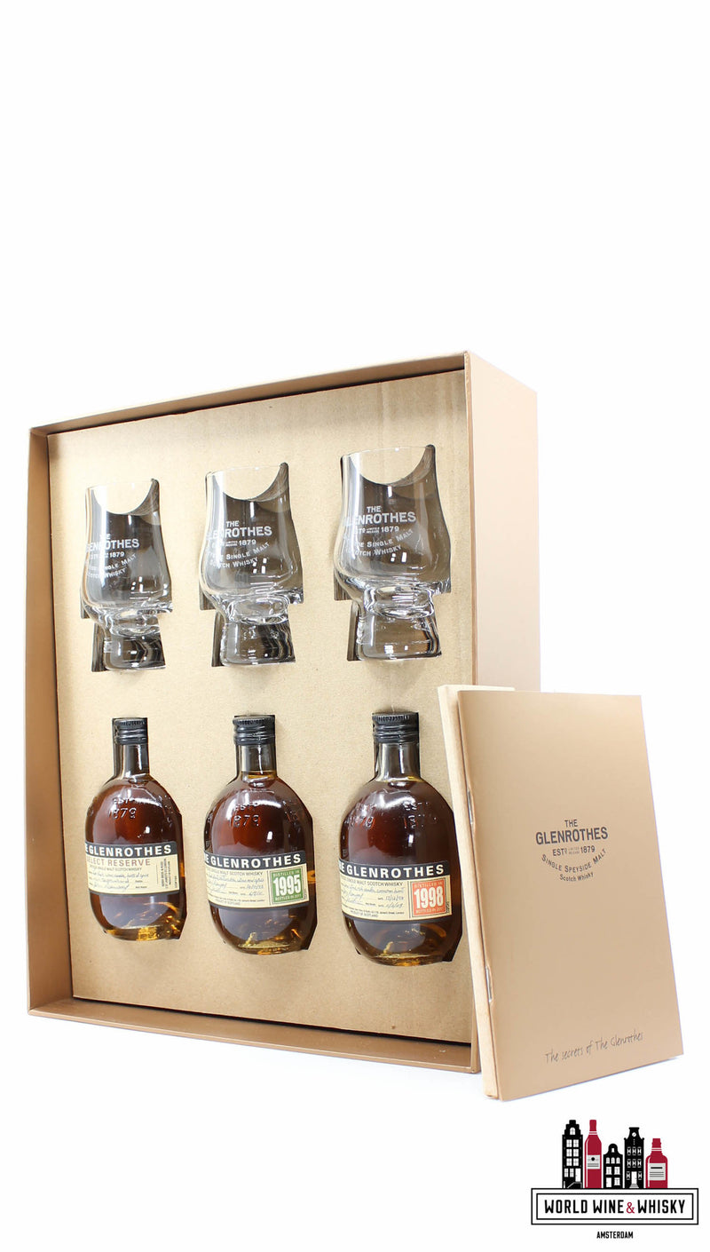 Glenrothes Gift Pack - The Secret of the Glenrothes  (3 x 100ml + glasses) - WORLD WINE WHISKY 
