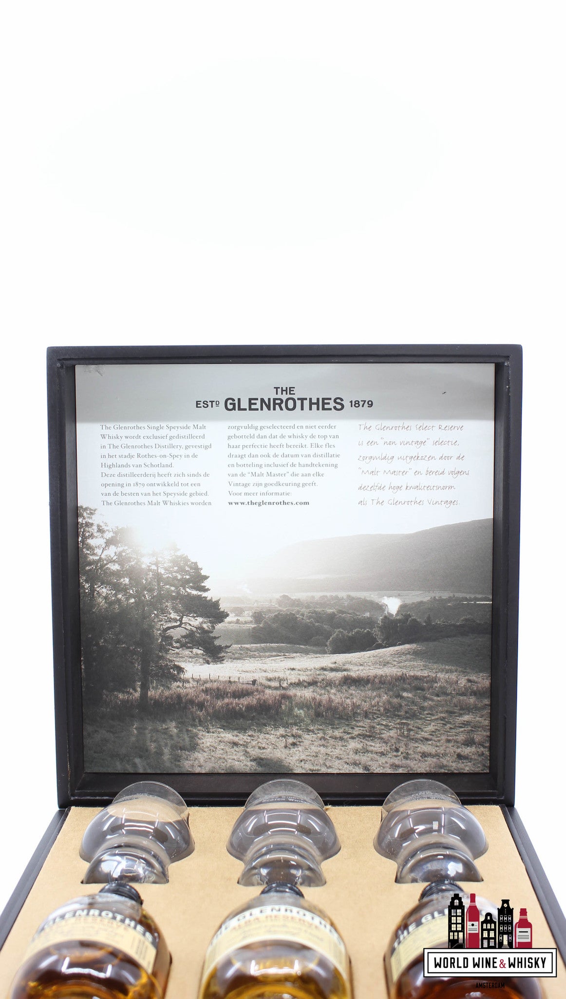 Glenrothes Gift Pack - The Secret of the Glenrothes  (3 x 100ml + glasses) - WORLD WINE WHISKY 