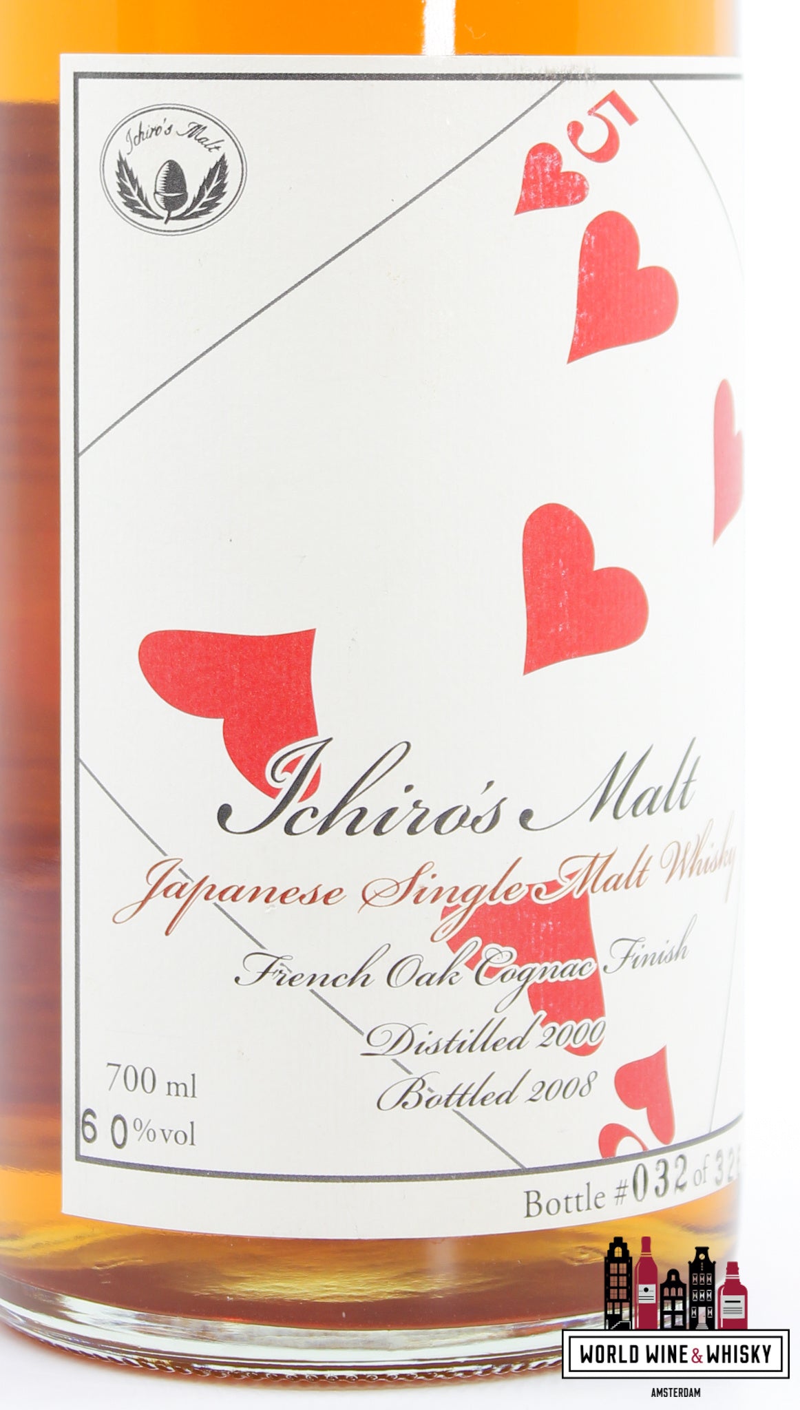 Hanyu 2000 2008 - Cask 9100 - Five of Hearts - Ichiro's Malt 60% (1 of 326) - WORLD WINE WHISKY 
